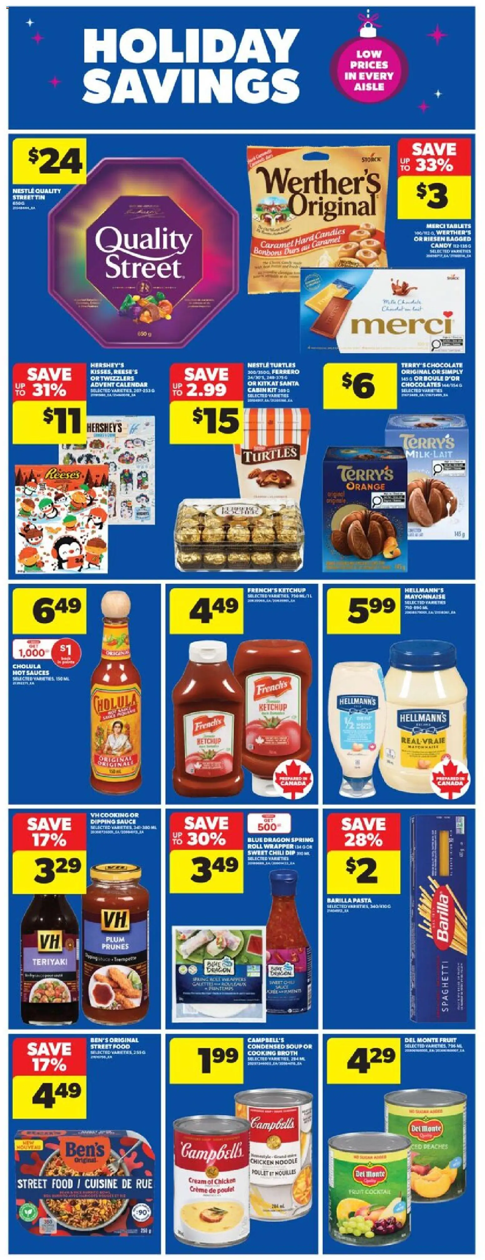 Real Canadian Superstore flyer valid from 20.11.2025 | Page: 24 | Products: Candies, Pasta, Ketchup, Cream