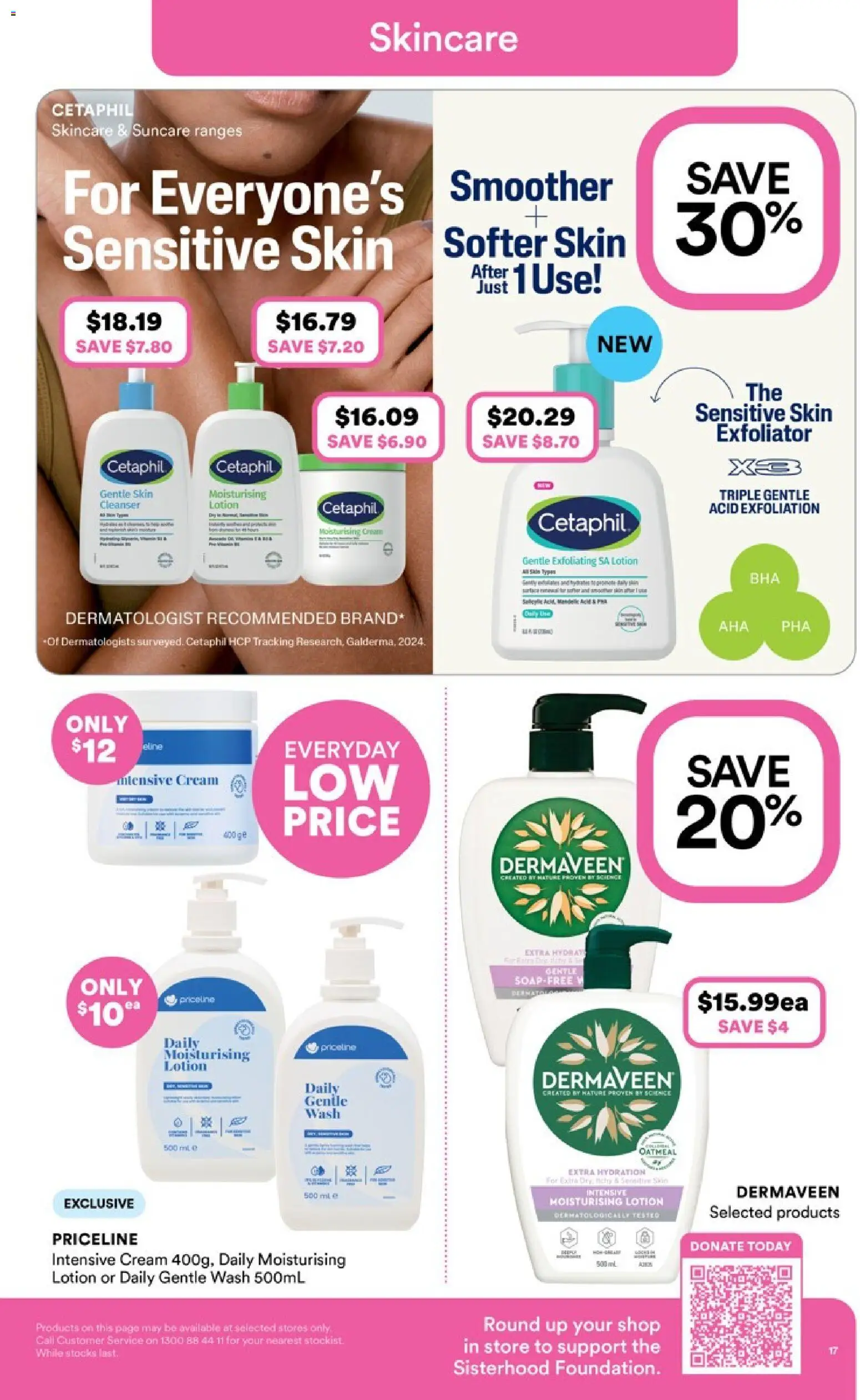 Priceline Pharmacy catalogue - valid from 22.01.2026 | Page: 17 | Products: Lotion, Cream, Exfoliator, Sensitive skin