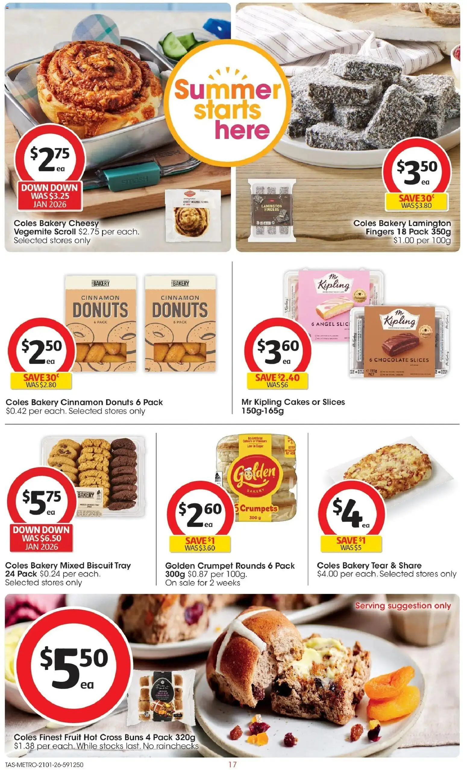 Coles catalogue - valid from 11.02.2026 | Page: 17 | Products: Crumpets, Donuts, Vegemite, Bakery