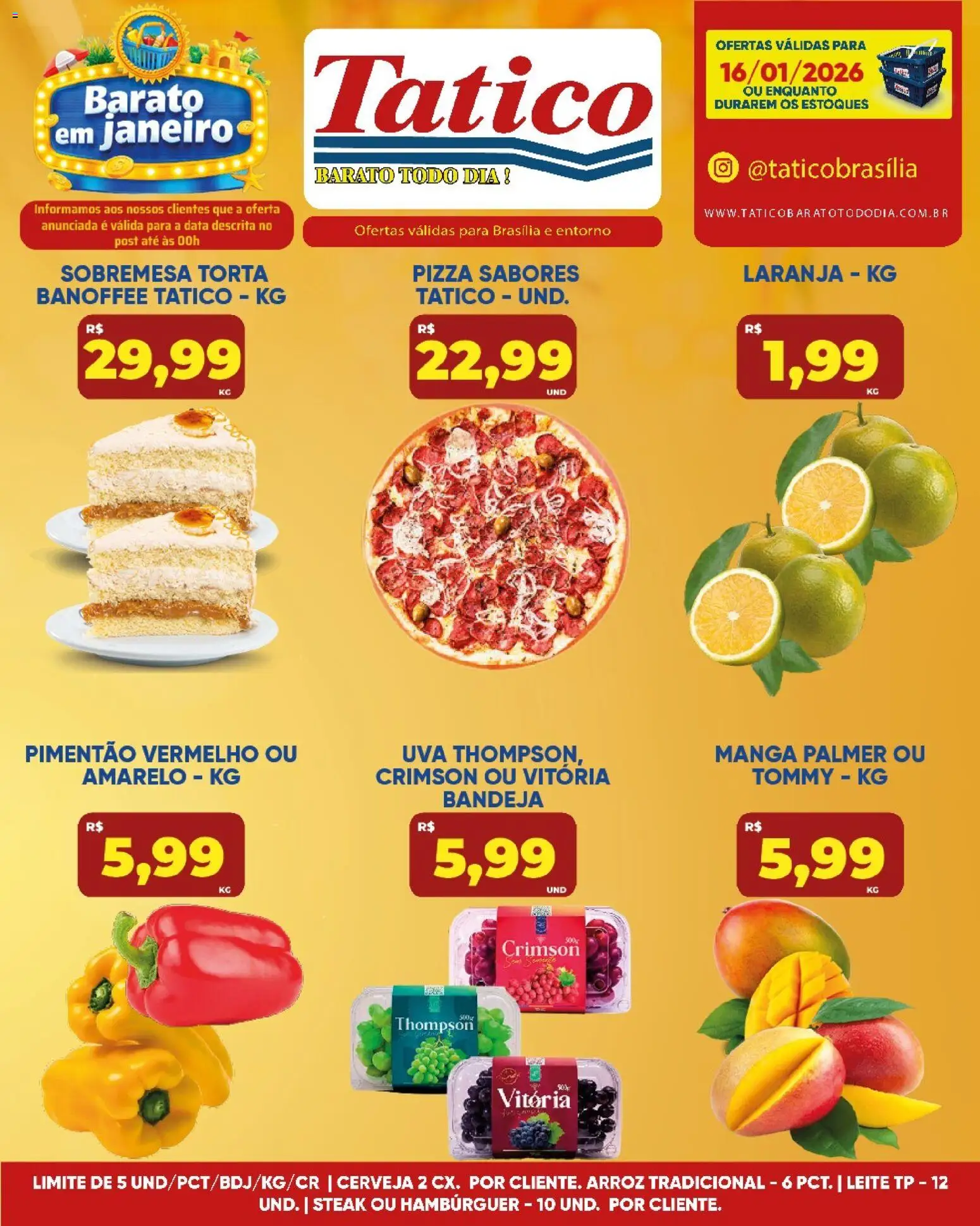 Tatico Folheto - válido de 16.01.2026 | Página: 9 | Produtos: Pimentão, Pizza, Cerveja, Hambúrguer