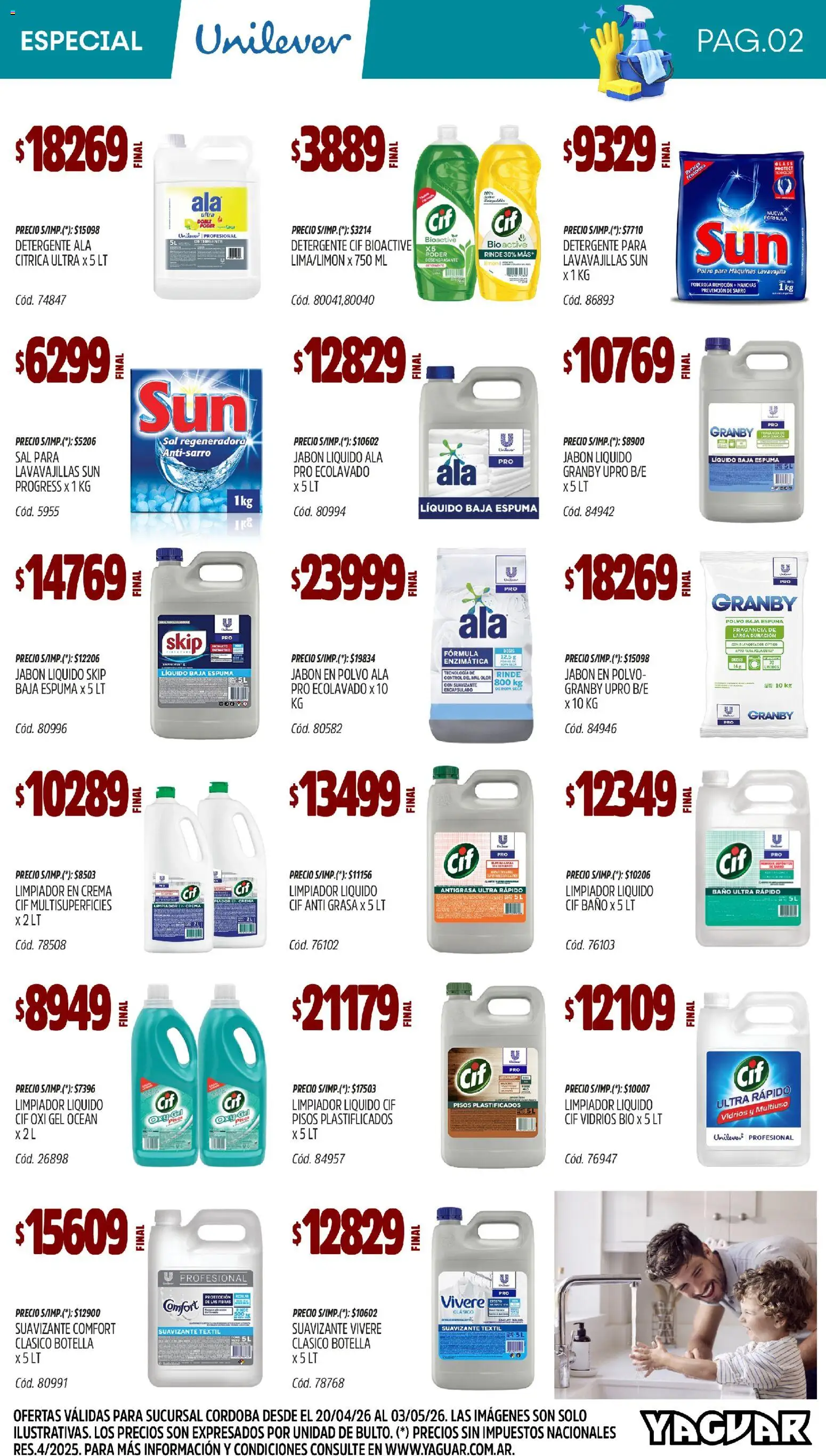 Yaguar - Especial Limpieza Córdoba │ válido desde el 20.04.2026 | Página: 2 | Productos: Polvo, Jabón líquido, Espuma, Crema