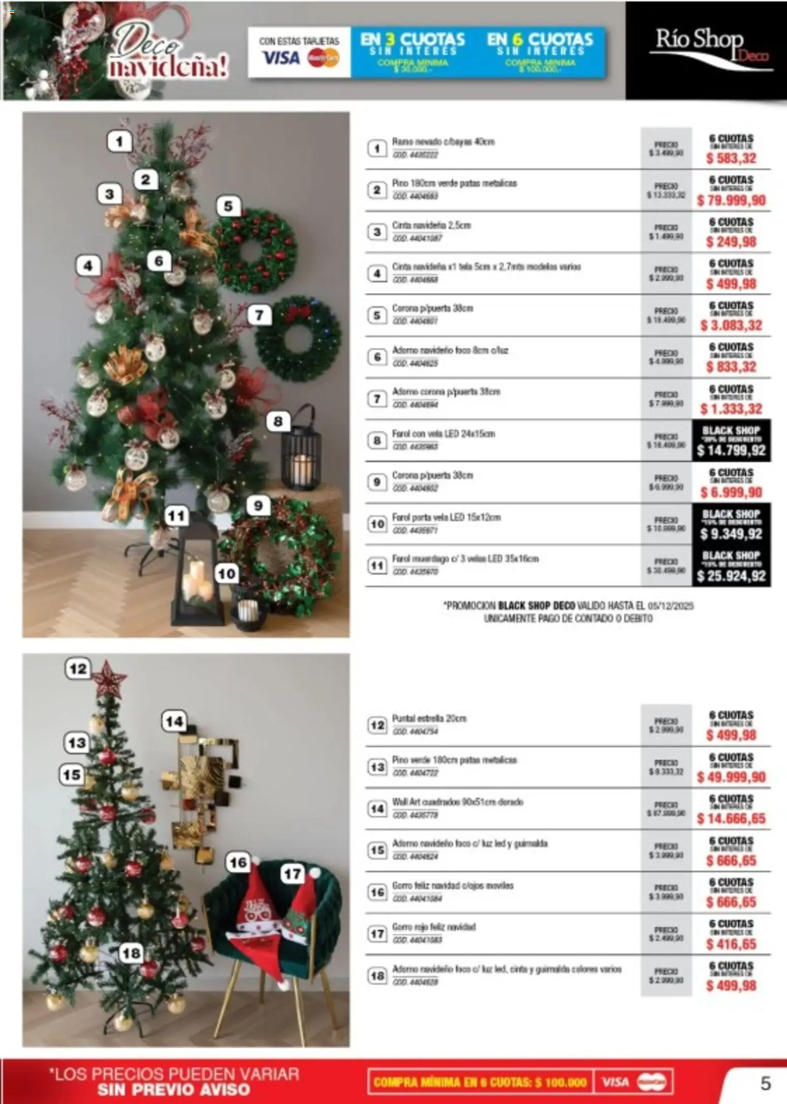 Río Shop Deco catálogo │ válido desde el 03.12.2025 | Página: 5 | Productos: Vela, Cinta, Foco, Farol