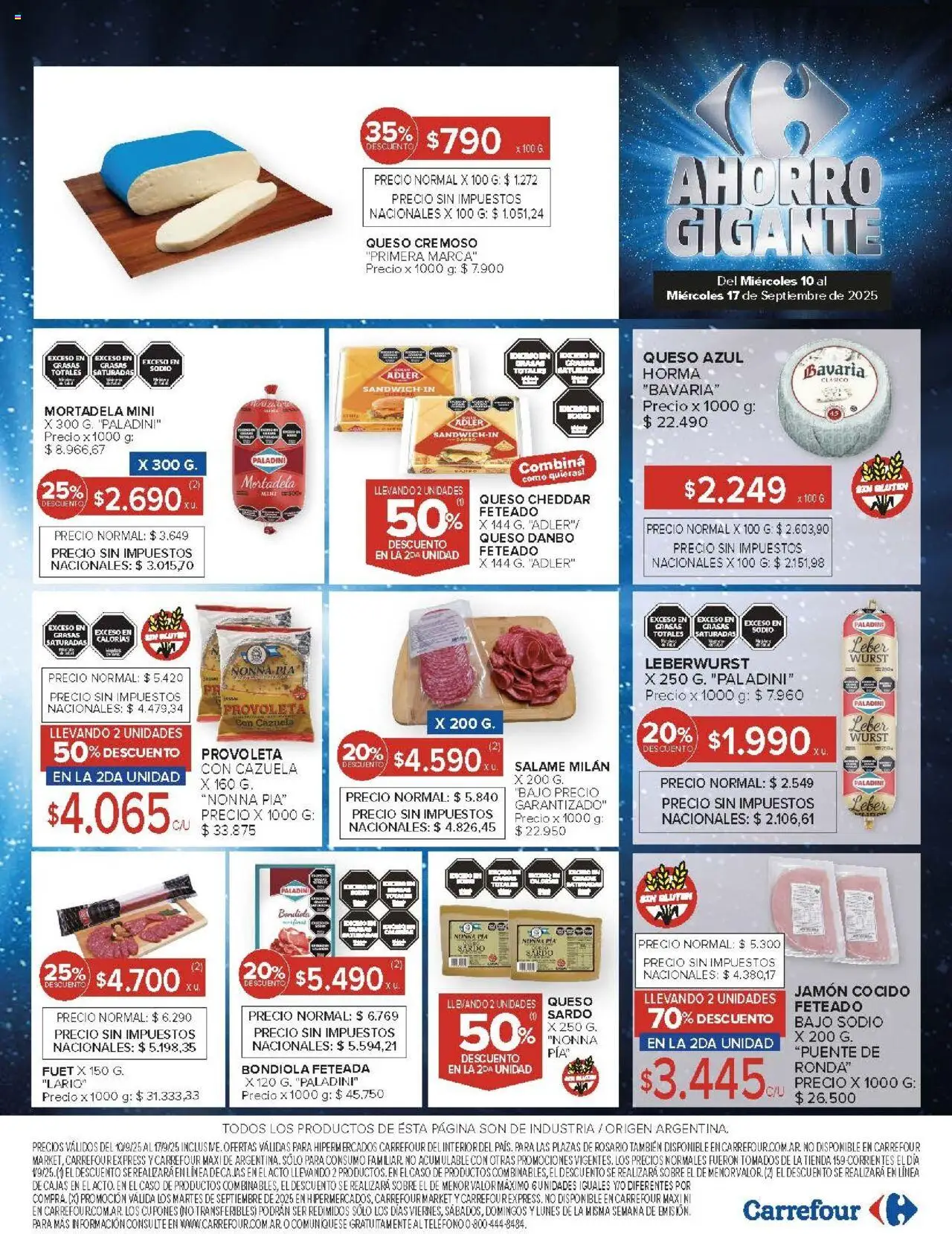 Carrefour ofertas - Catamarca │ válido desde el 10.09.2025 | Página: 16 | Productos: Caso, Sobre, Jamón cocido, Jamón