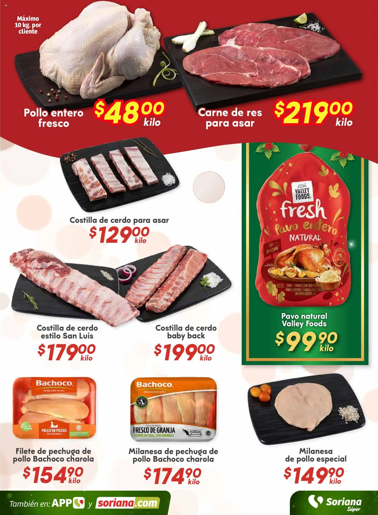 Nuevas ofertas de Soriana válidas en toda la República Mexicana desde el 28.11.2025. ¡Encuentra las mejores ofertas en Soriana - Fin de Semana Súper: Juárez! | Página: 5 | Productos: Pollo, Milanesa, Termómetro, Res