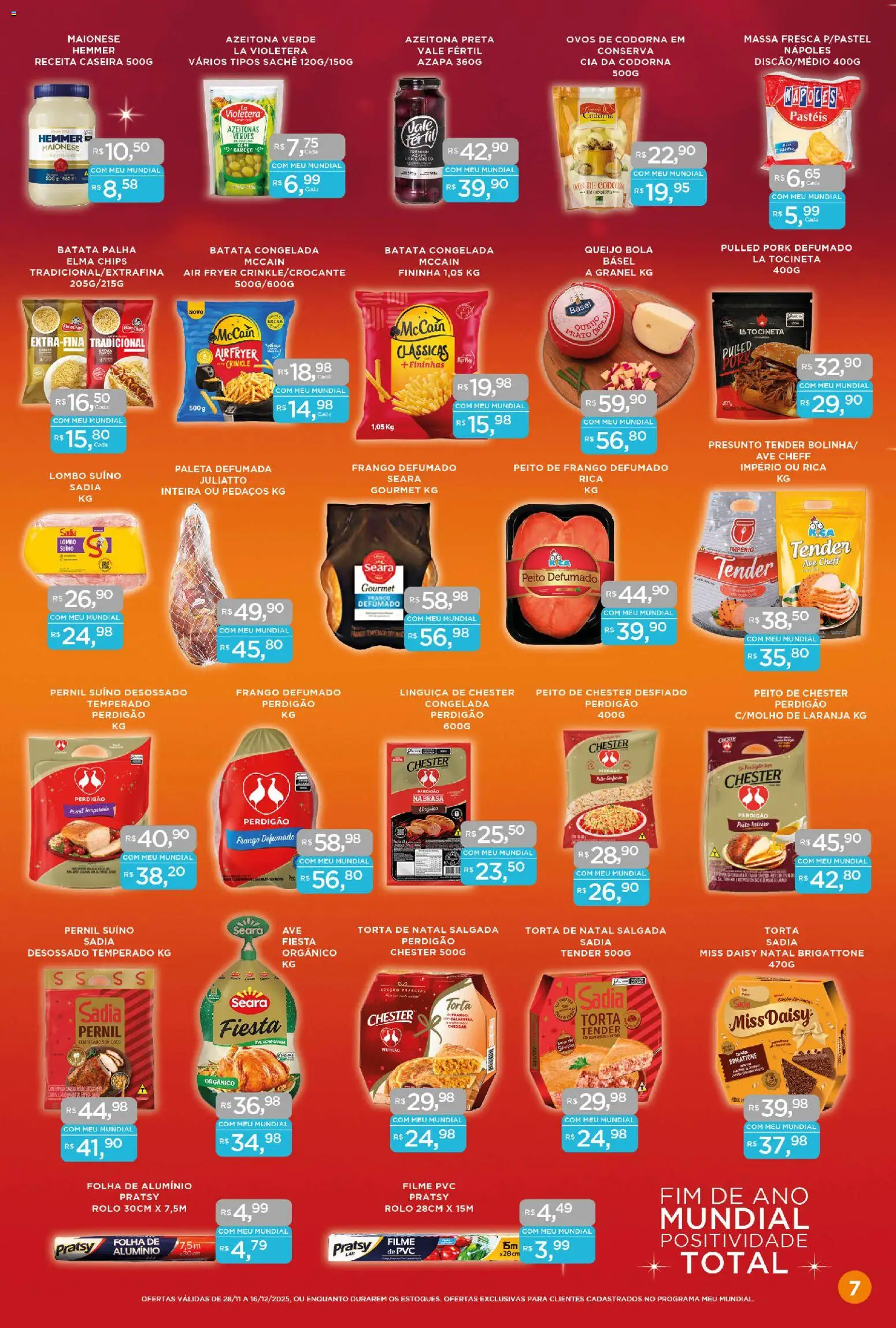 Mundial Folheto - válido de 28.11.2025 | Página: 7 | Produtos: Ovos, Cheddar, Chester perdigão, Batata