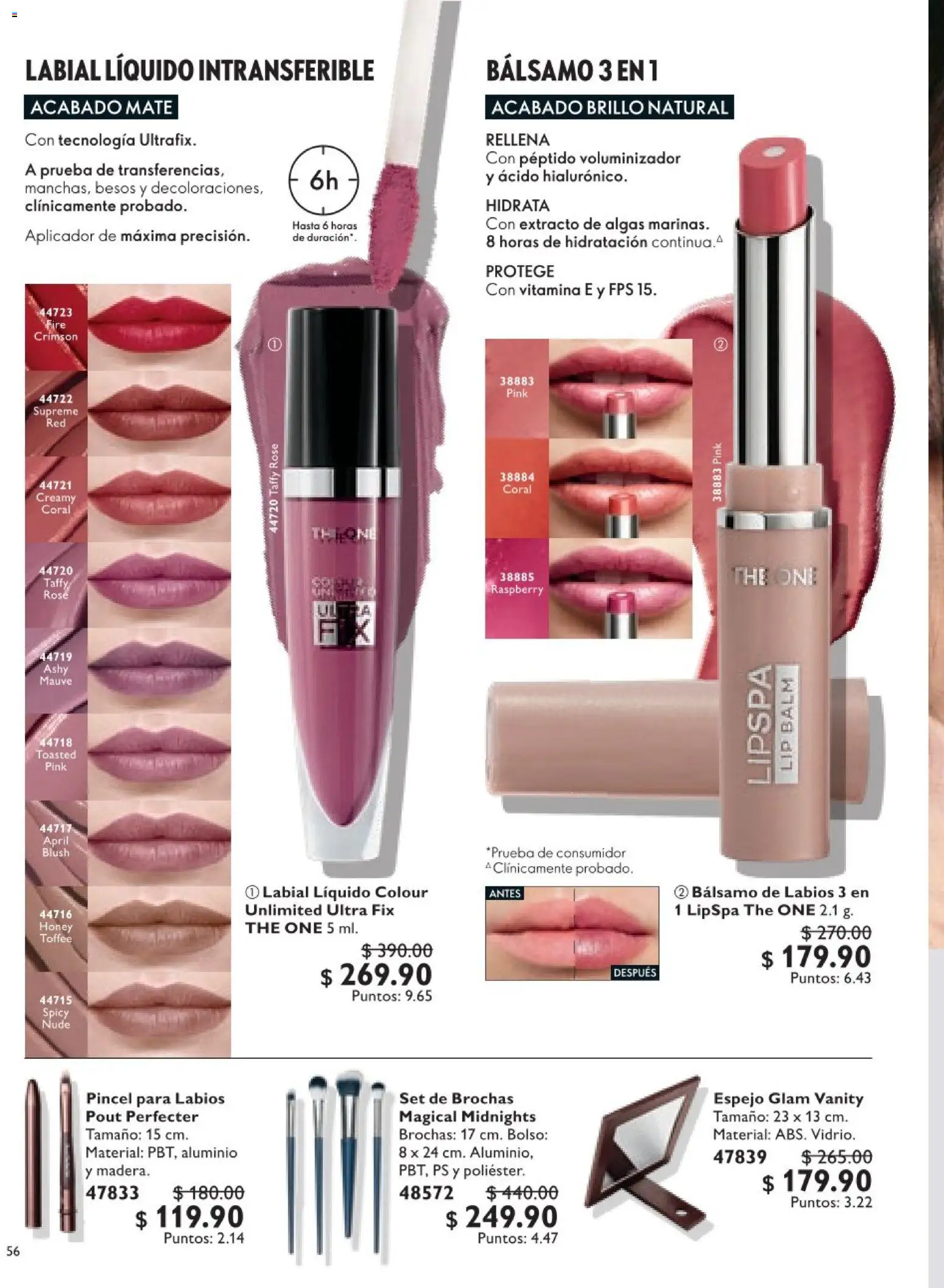 Nuevas ofertas de Oriflame válidas en toda la República Mexicana desde el 18.04.2026. ¡Encuentra las mejores ofertas en Oriflame campaña 6 2026! | Página: 56 | Productos: Pincel, Brillo, Bálsamo, Mate