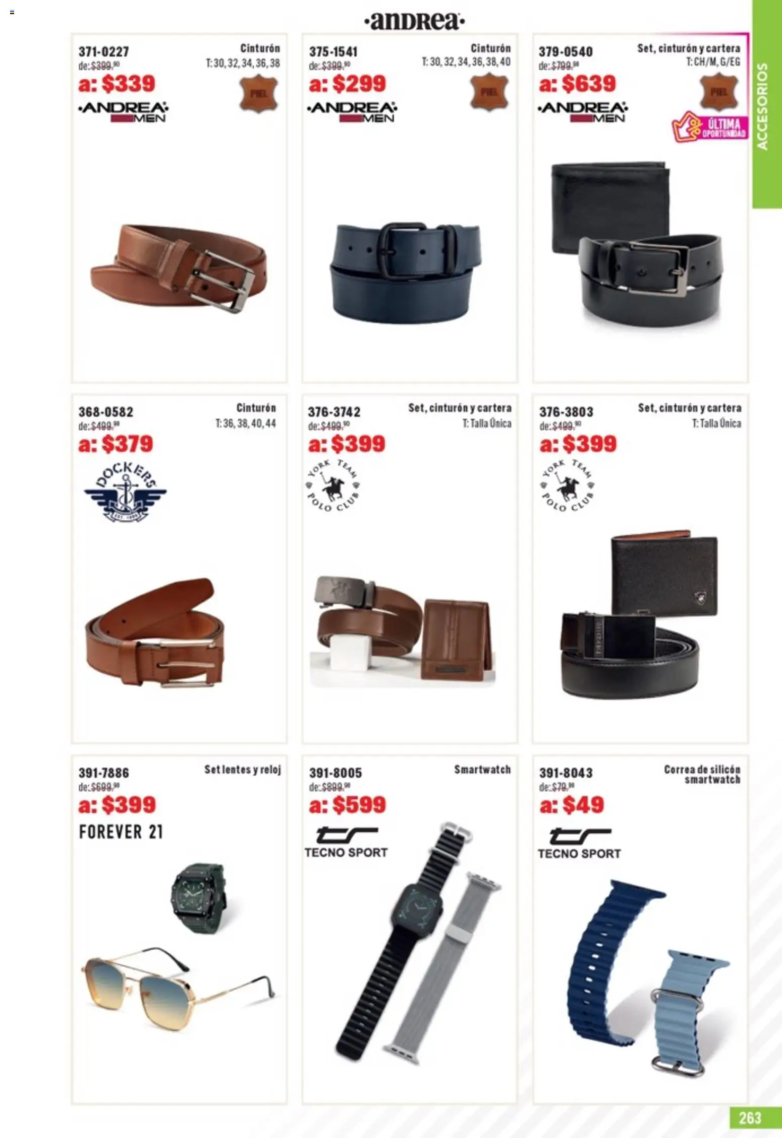 Nuevas ofertas de Andrea válidas en toda la República Mexicana desde el 05.04.2026. ¡Encuentra las mejores ofertas en Andrea catálogo Outlet! | Página: 263 | Productos: Lentes, Cinturón, Reloj