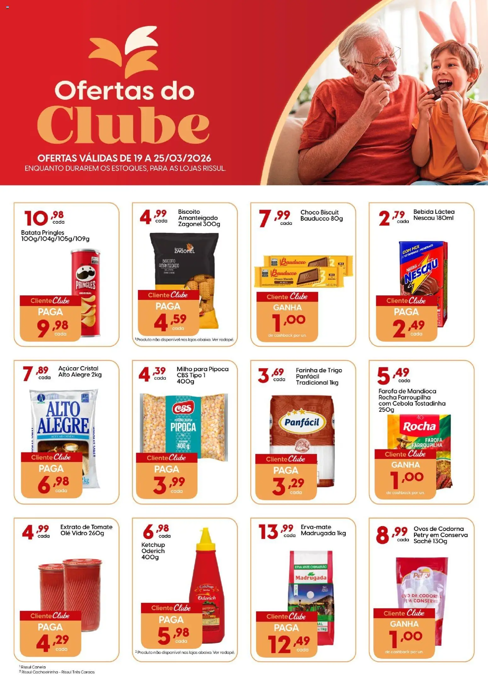 Rissul Folheto - válido de 19.03.2026 | Página: 1 | Produtos: Nescau, Farinha de trigo, Leite, Ovos de codorna