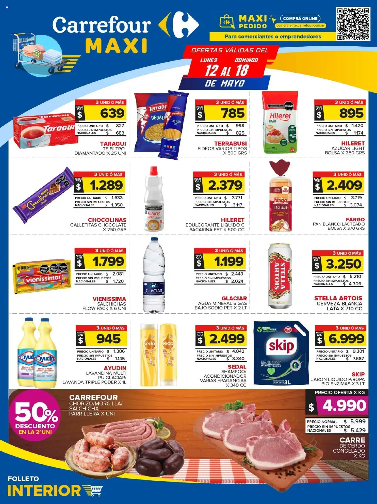 Carrefour Maxi catálogo - Mendoza │ válido desde el 12.05.2025 | Página: 1 | Productos: Jabón líquido, Acondicionador, Cerdo, Fideos