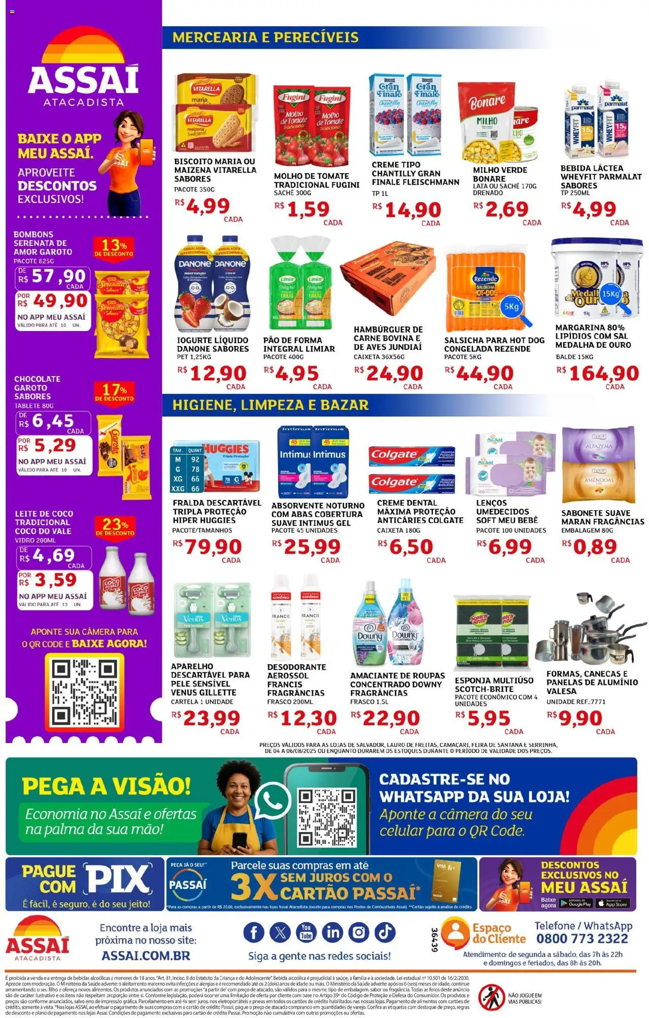 Assaí Atacadista Folheto - válido de 04.08.2025 | Página: 2 | Produtos: Creme, Amêndoas, Leite de coco, Balde