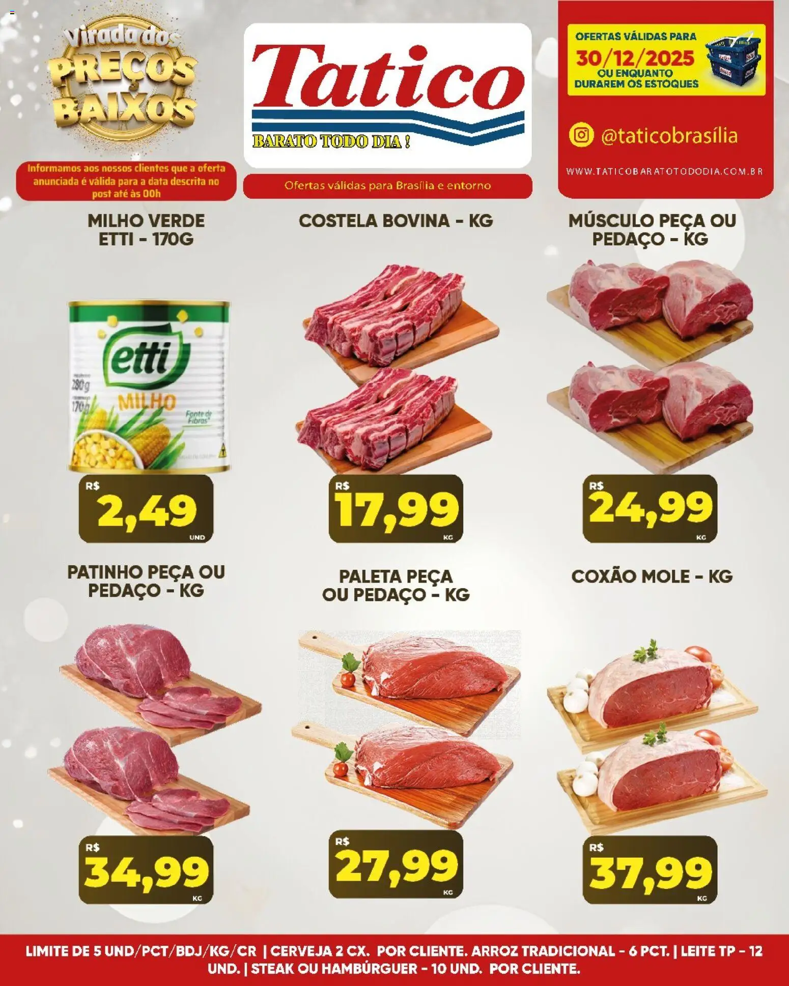 Tatico Folheto - válido de 31.12.2025 | Página: 33 | Produtos: Leite, Cerveja, Arroz, Hambúrguer
