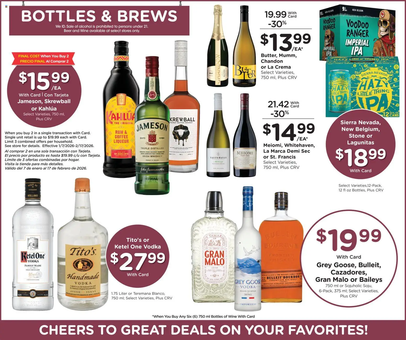 Ralphs Weekly Ad - valid from 04.02.2026 | Page: 11 | Products: Wine, Bourbon, Vodka, Whiskey