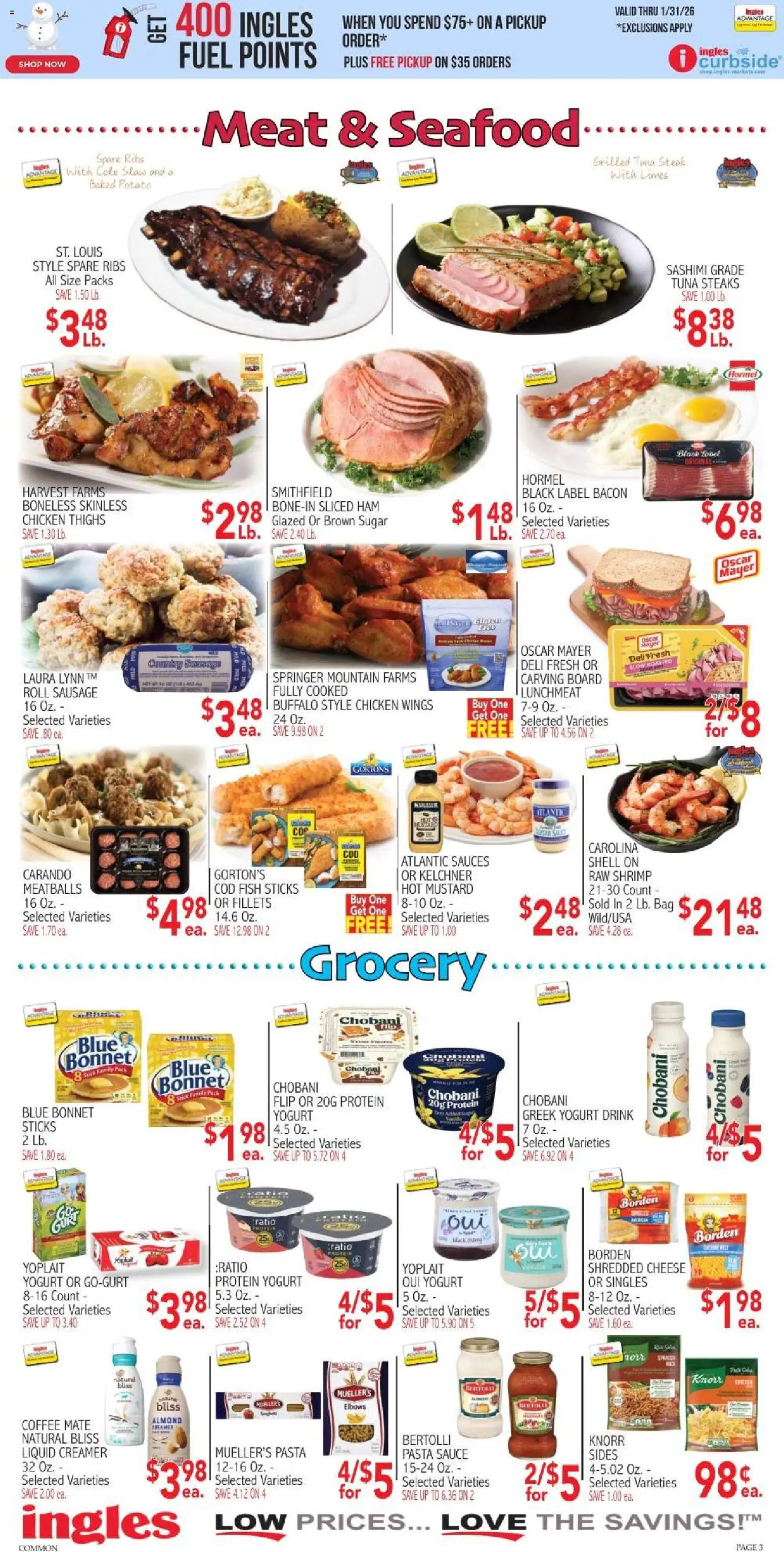 Ingles - Weekly flyer - valid from 21.01.2026 | Page: 3 | Products: Cheese, Yogurt, Sugar, Seafood