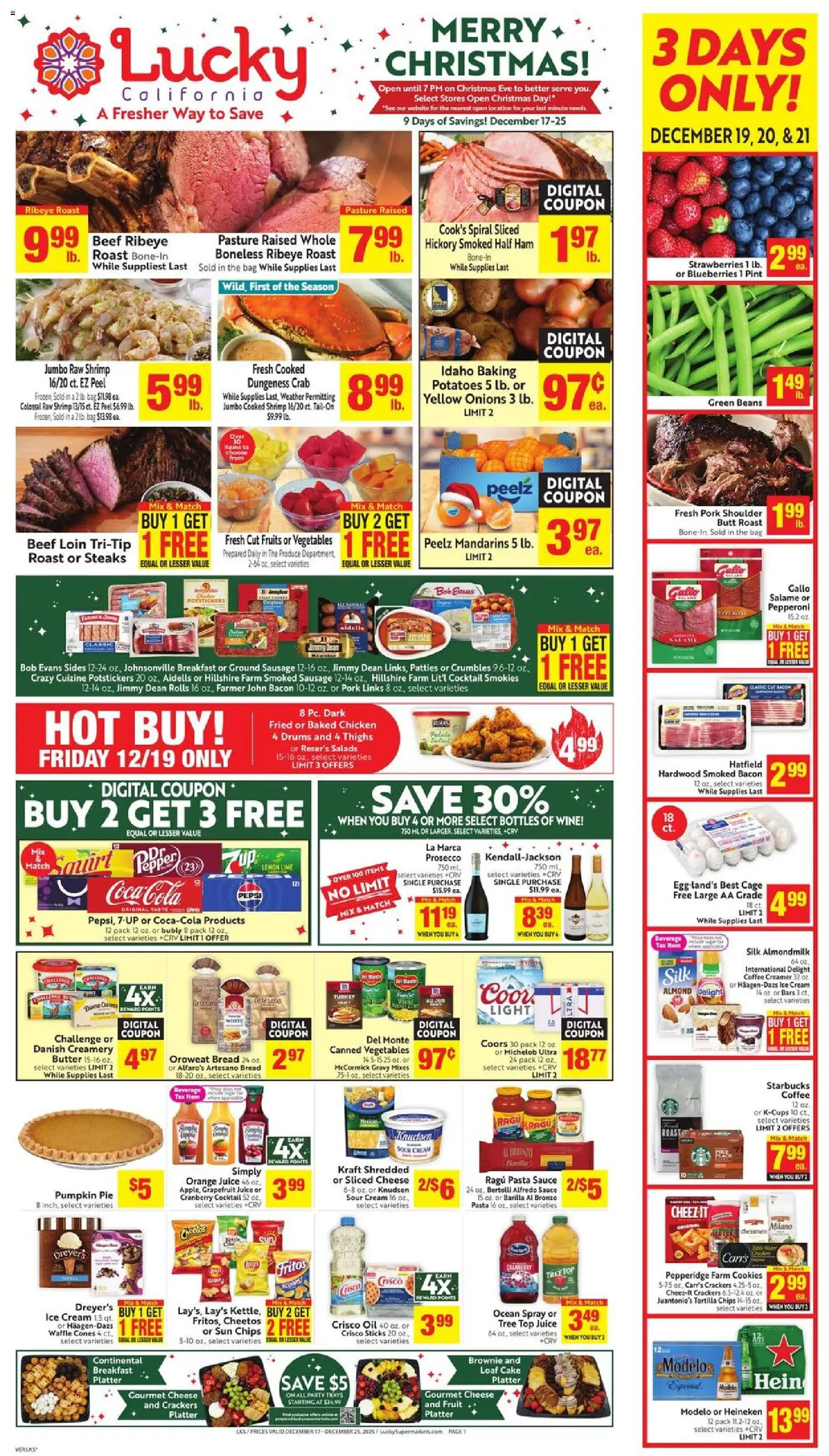 Lucky Supermarkets Weekly Ad - valid from 17.12.2025 | Page: 1 | Products: Oil, Juice, Cookies, Potatoes