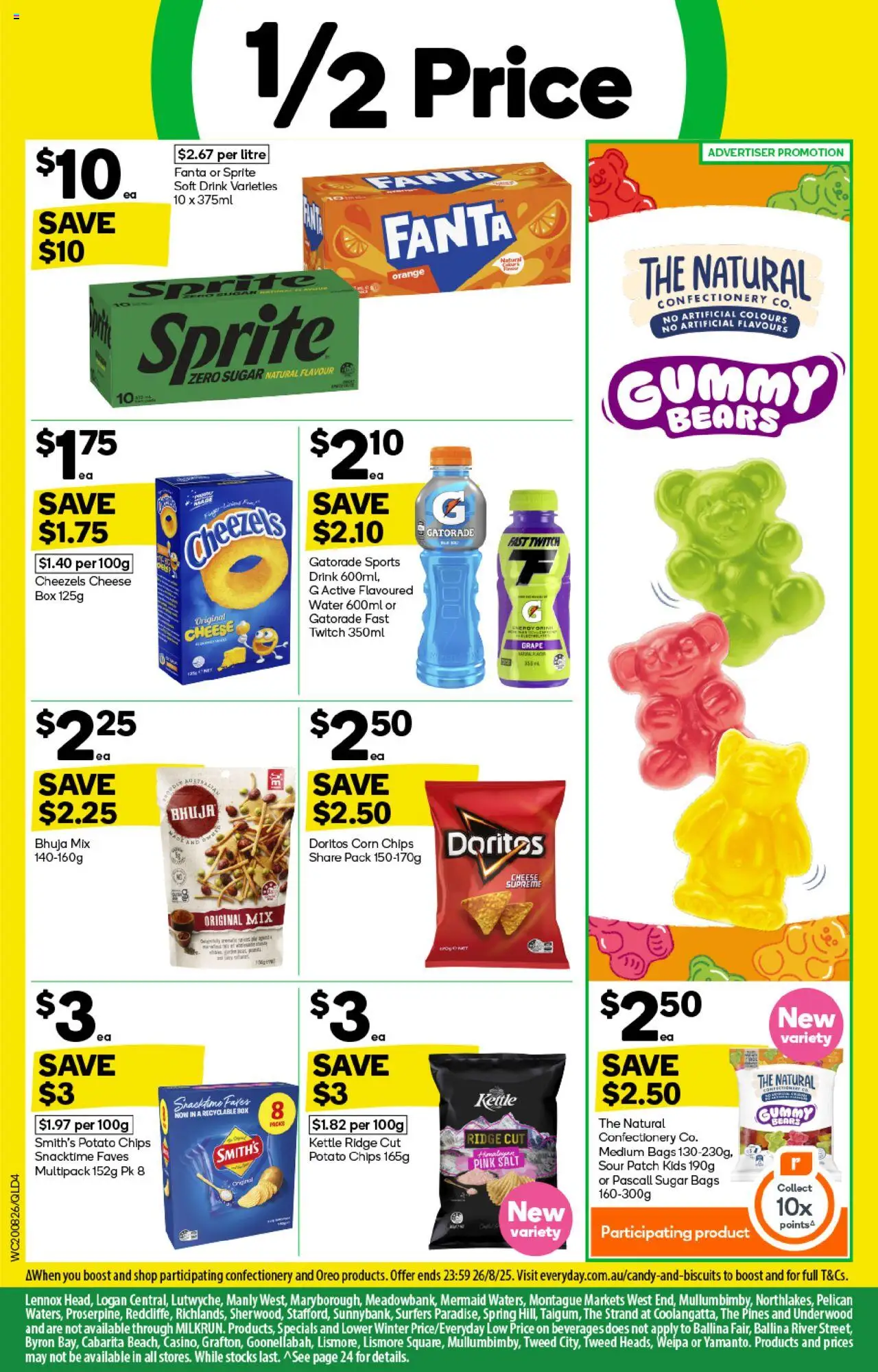Woolworths catalogue - valid from 20.08.2025 | Page: 4 | Products: Cheese, Chips, Sugar, Kettle