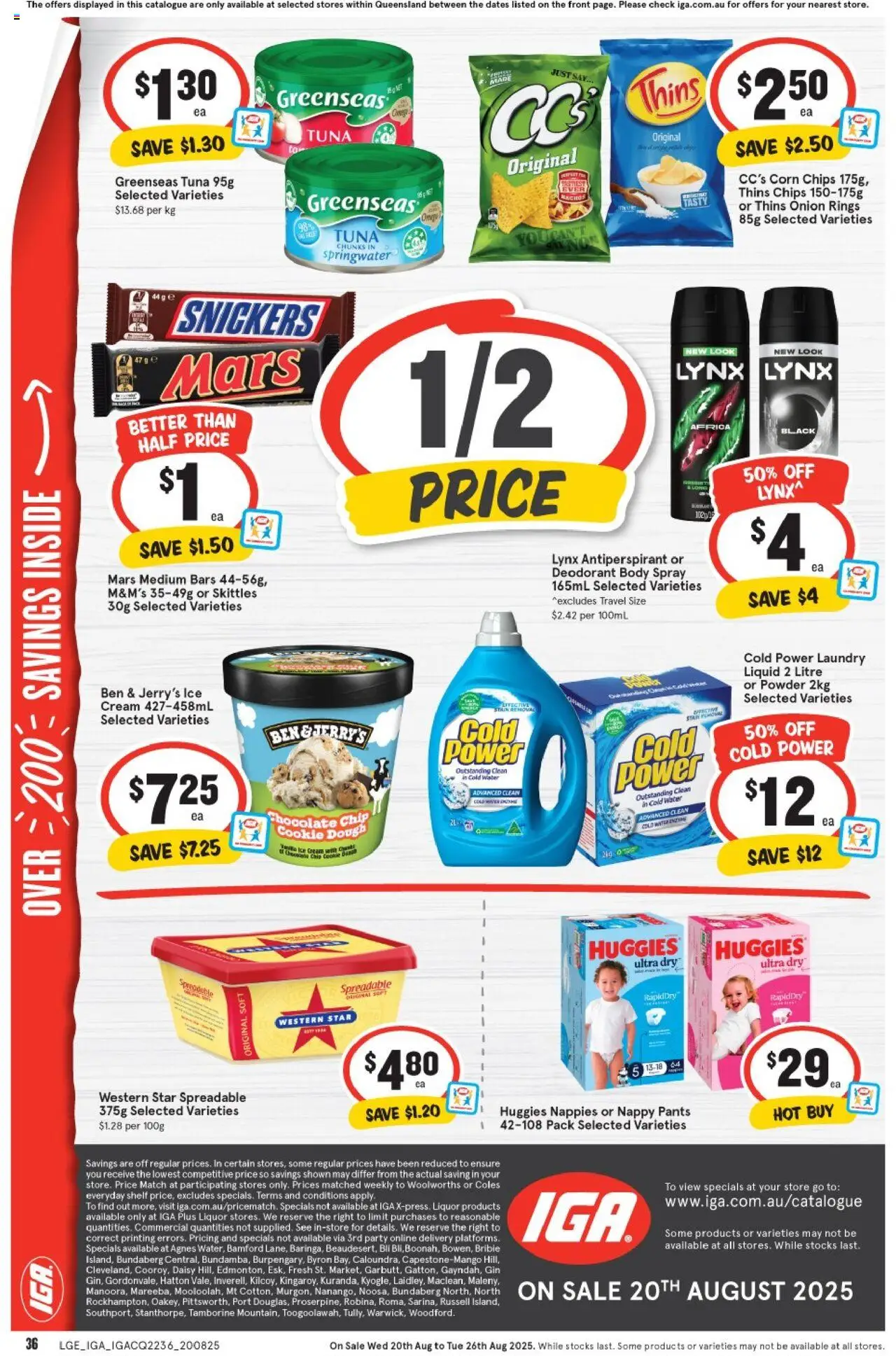 IGA catalogue - valid from 20.08.2025 | Page: 2 | Products: Shelf, Chocolate, Ice cream, Water