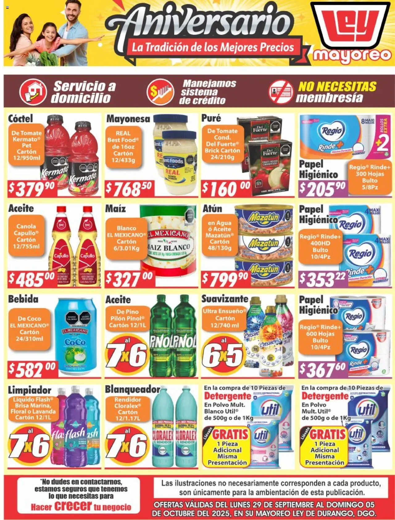 Nuevas ofertas de Casa Ley válidas en toda la República Mexicana desde el 29.09.2025. ¡Encuentra las mejores ofertas en Casa Ley - Folleto Mayoreo! | Página: 2 | Productos: Mayonesa, Atún, Agua, Suavizante