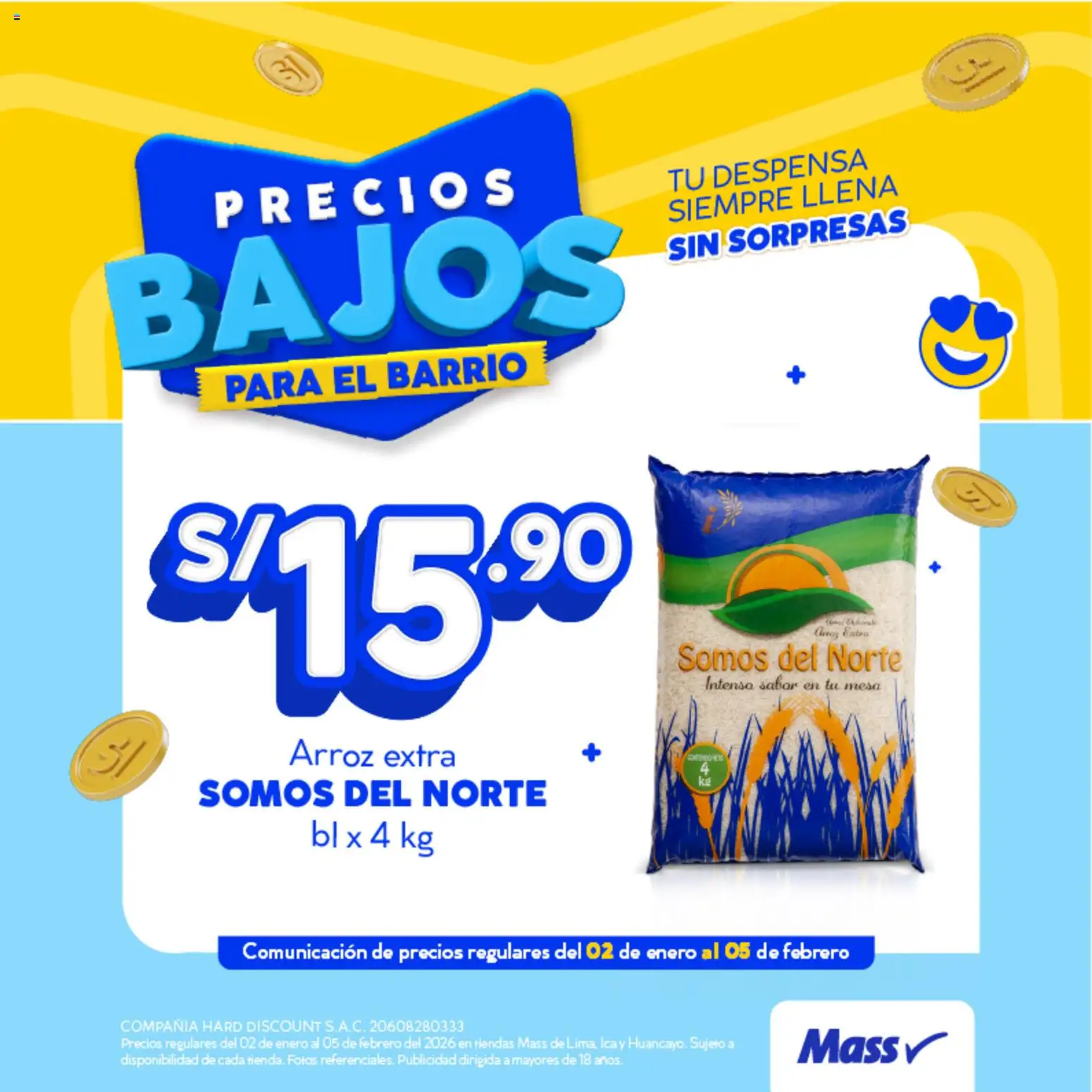 Catálogo Mass válido desde 02.01.2026 | Página: 1 | Productos: Mesa, Arroz