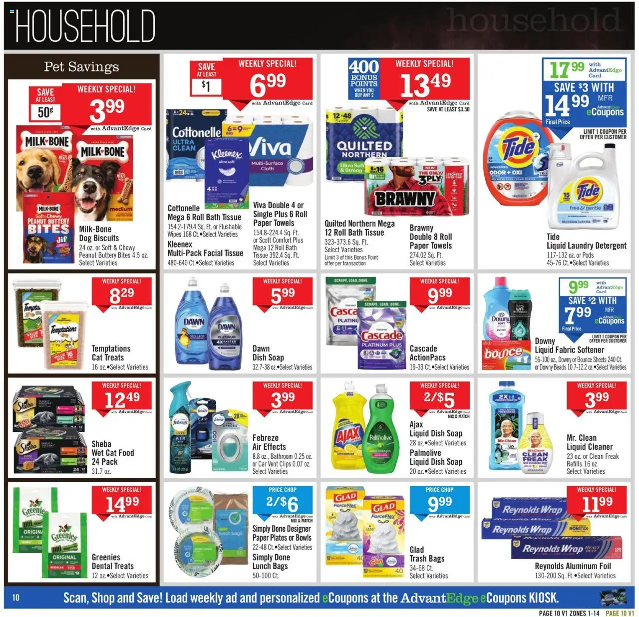 Price Chopper Weekly Ad - valid from 05.10.2025 | Page: 10 | Products: Cat Food, Soap, Fabric softener, Detergent