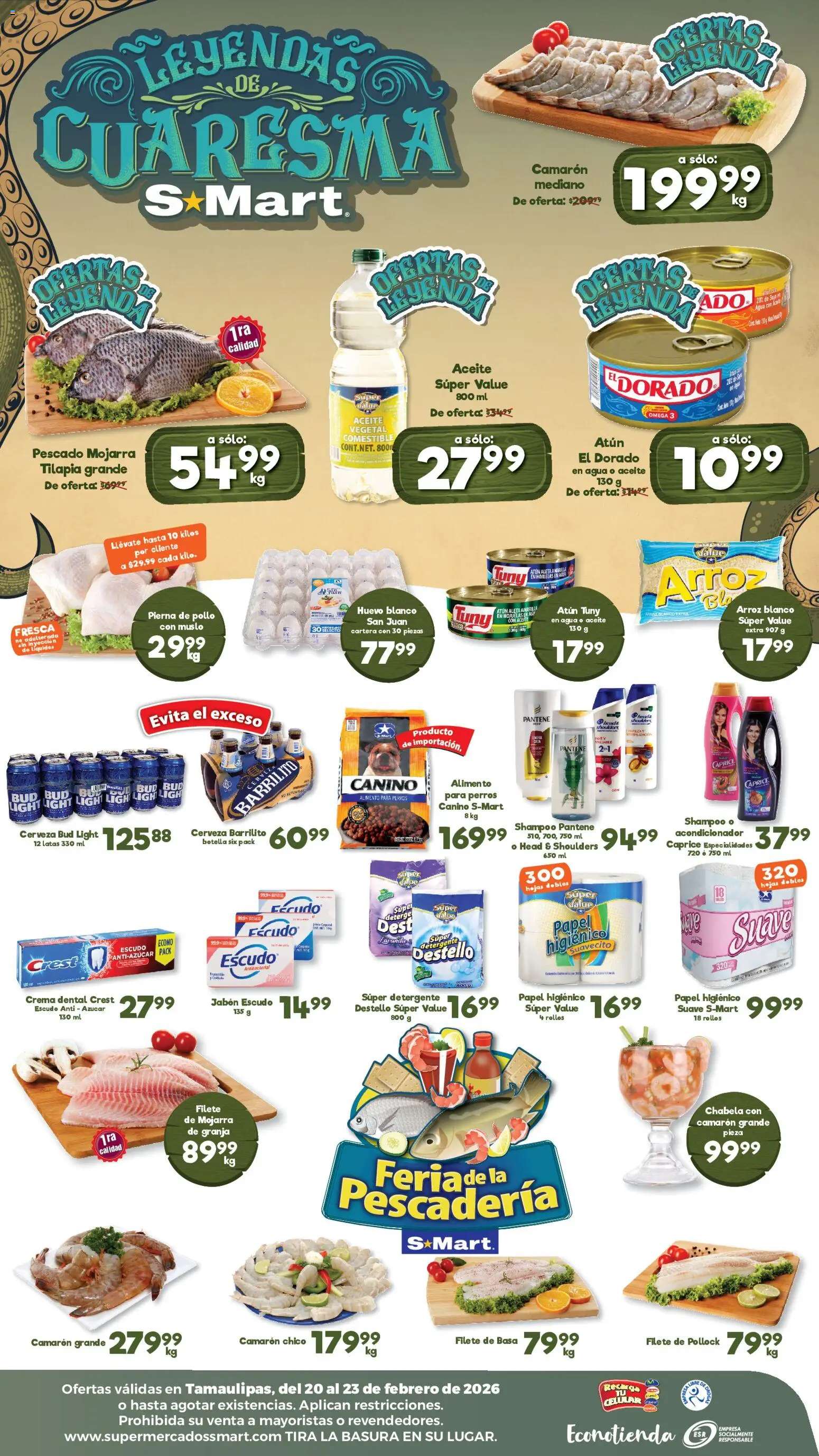 Nuevas ofertas de S-Mart válidas en toda la República Mexicana desde el 20.02.2026. ¡Encuentra las mejores ofertas en S-Mart folleto Reynosa! | Página: 2 | Productos: Pollo, Crema, Arroz, Acondicionador