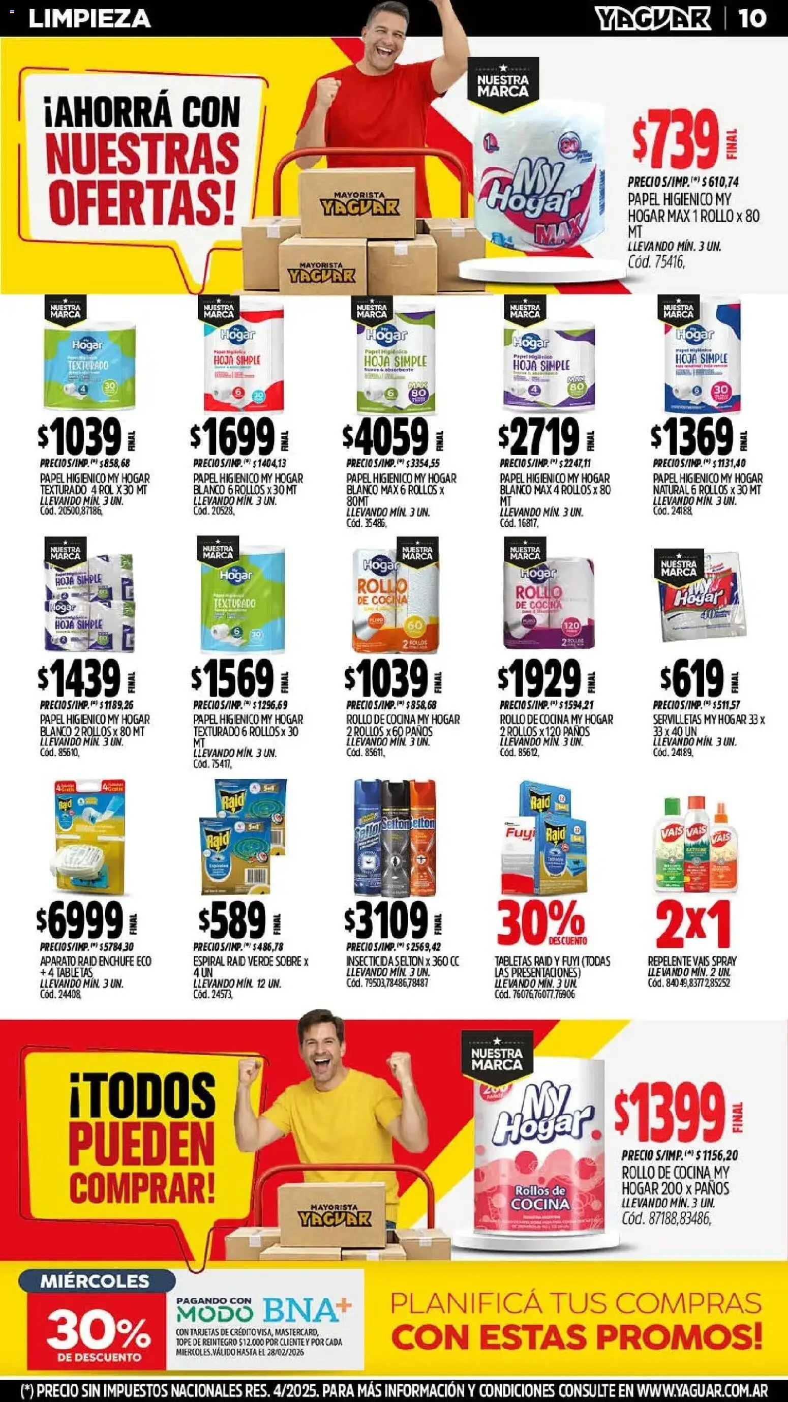 Yaguar - Oferta Semanal Trelew │ válido desde el 23.02.2026 | Página: 10 | Productos: Papel higiénico, Cocina, Servilletas, Enchufe