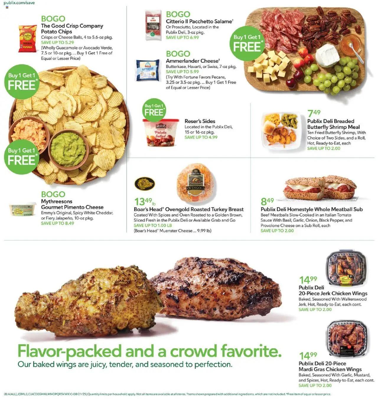 Publix Weekly Ad - valid from 20.08.2025 | Page: 8 | Products: Cheese, Salad, Spices, Sauce