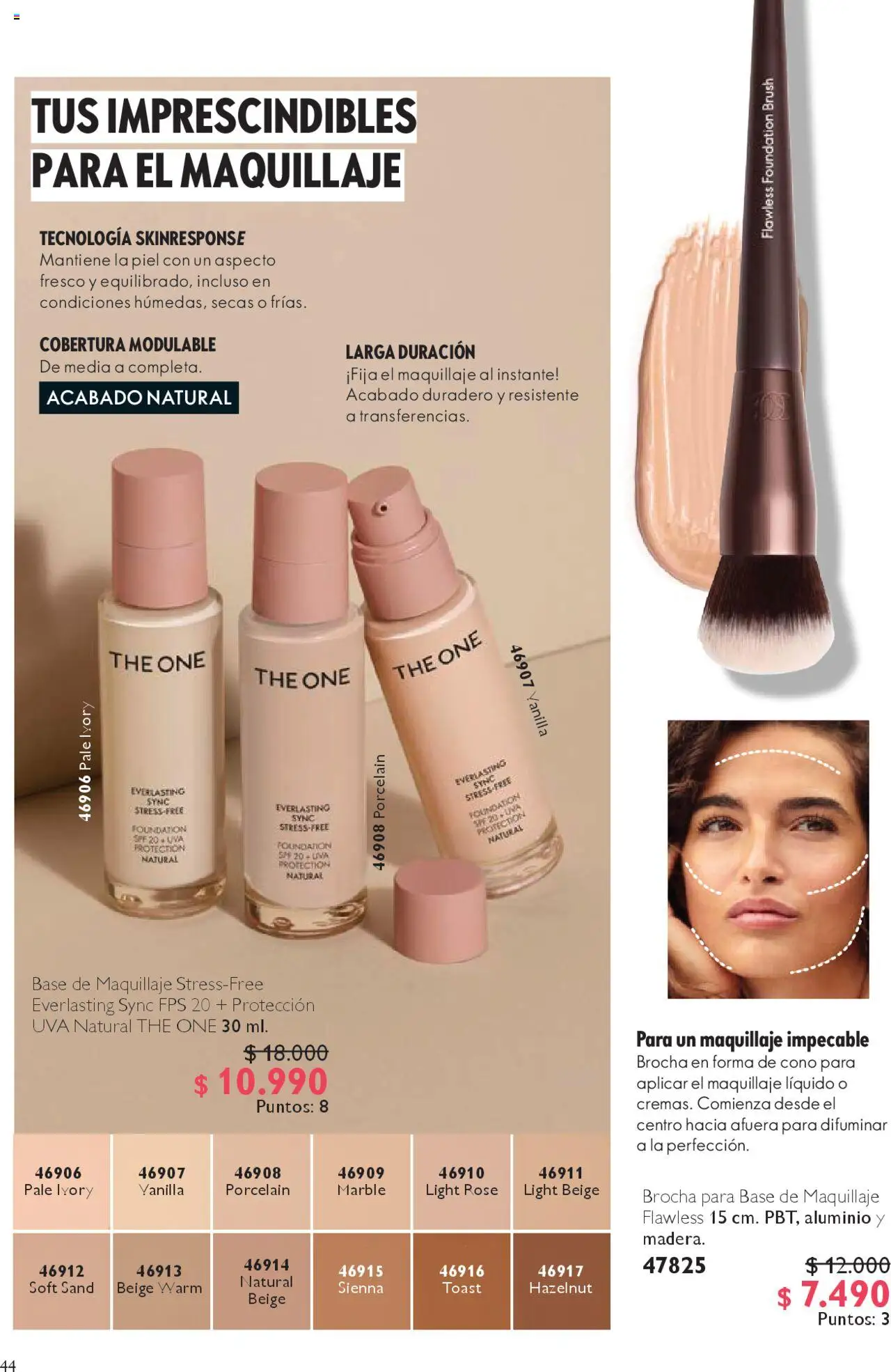 Oriflame catálogo │ válido desde el 04.10.2025 | Página: 44 | Productos: Maquillaje, Base, Base de maquillaje, Brocha para base