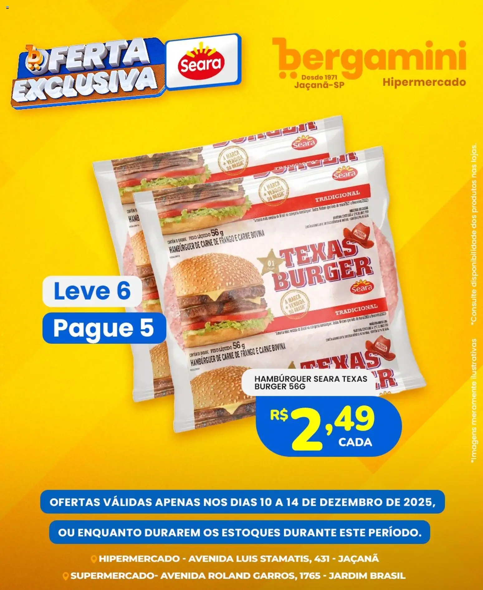 Supermercado Bergamini Folheto - válido de 10.12.2025 | Página: 7 | Produtos: Carne de frango, Carne, Hambúrguer, Frango