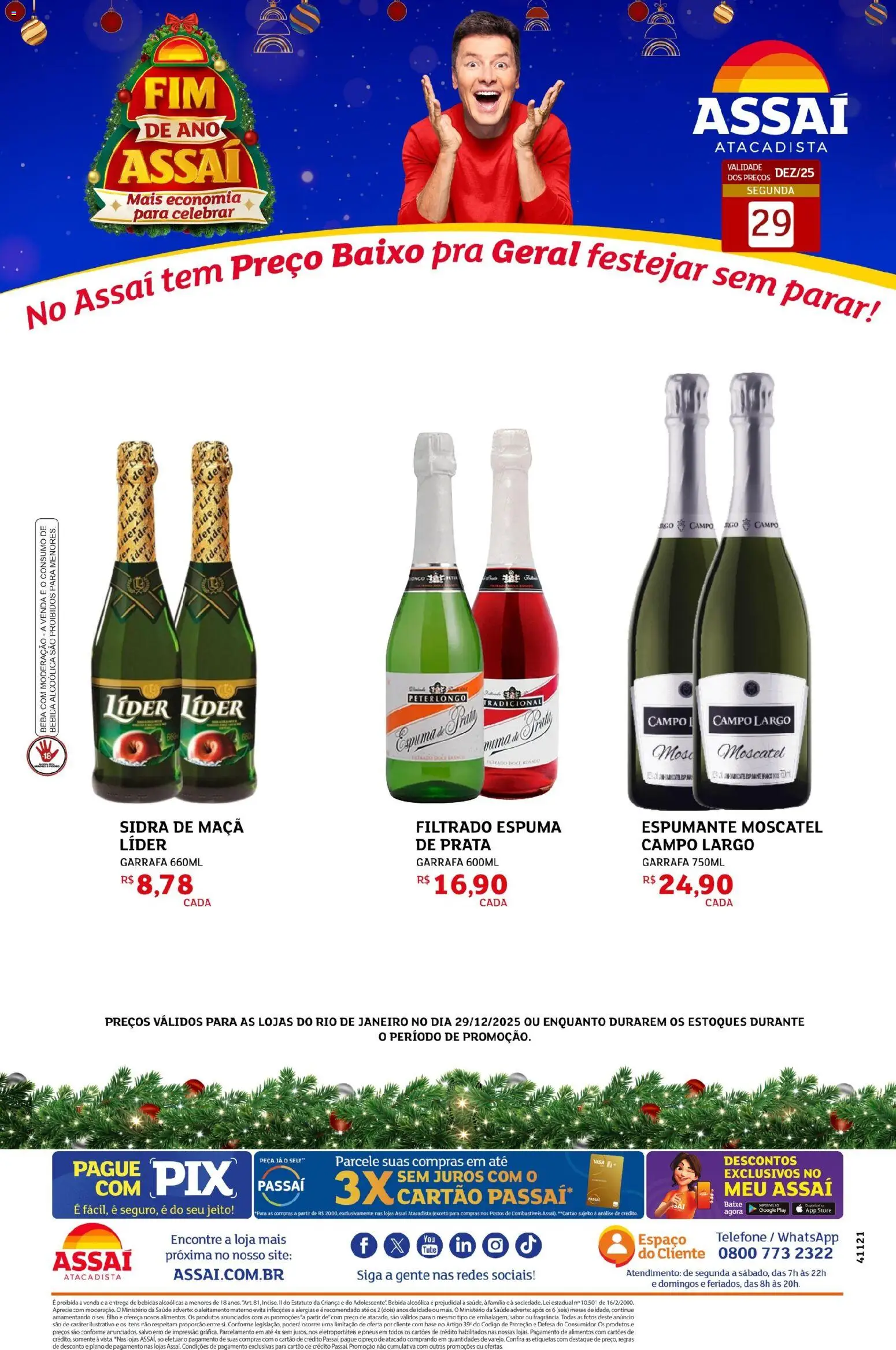 Assaí Atacadista Folheto - válido de 29.12.2025 | Página: 1 | Produtos: Espumante, Pneus, Baixo, Telefone