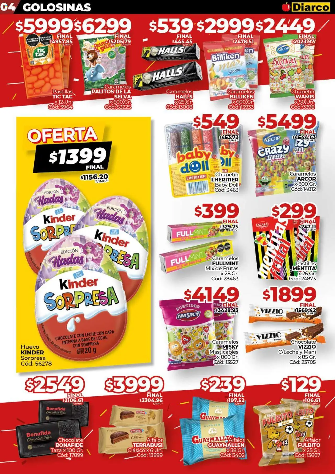 Diarco ofertas │ válido desde el 09.06.2025 | Página: 4 | Productos: Mani, Huevo, Chocolate, Golosinas