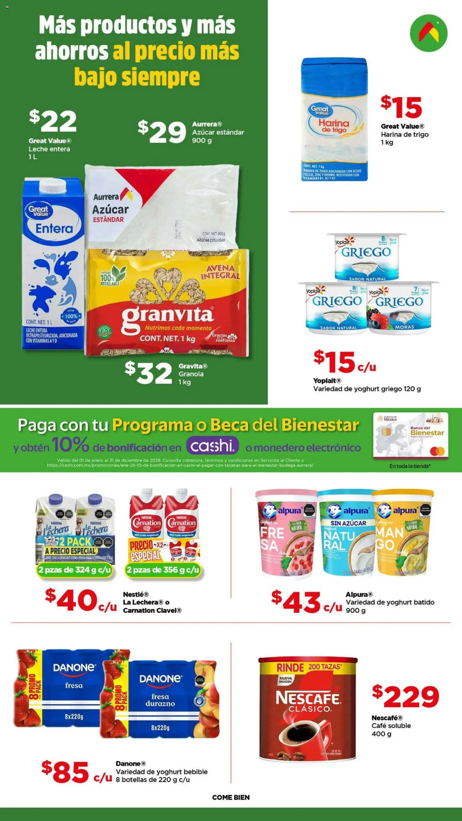 Nuevas ofertas de Bodega Aurrerá válidas en toda la República Mexicana desde el 22.04.2026. ¡Encuentra las mejores ofertas en Bodega Aurrerá folleto! | Página: 7 | Productos: Fresa, Harina, Durazno, Vitaminas
