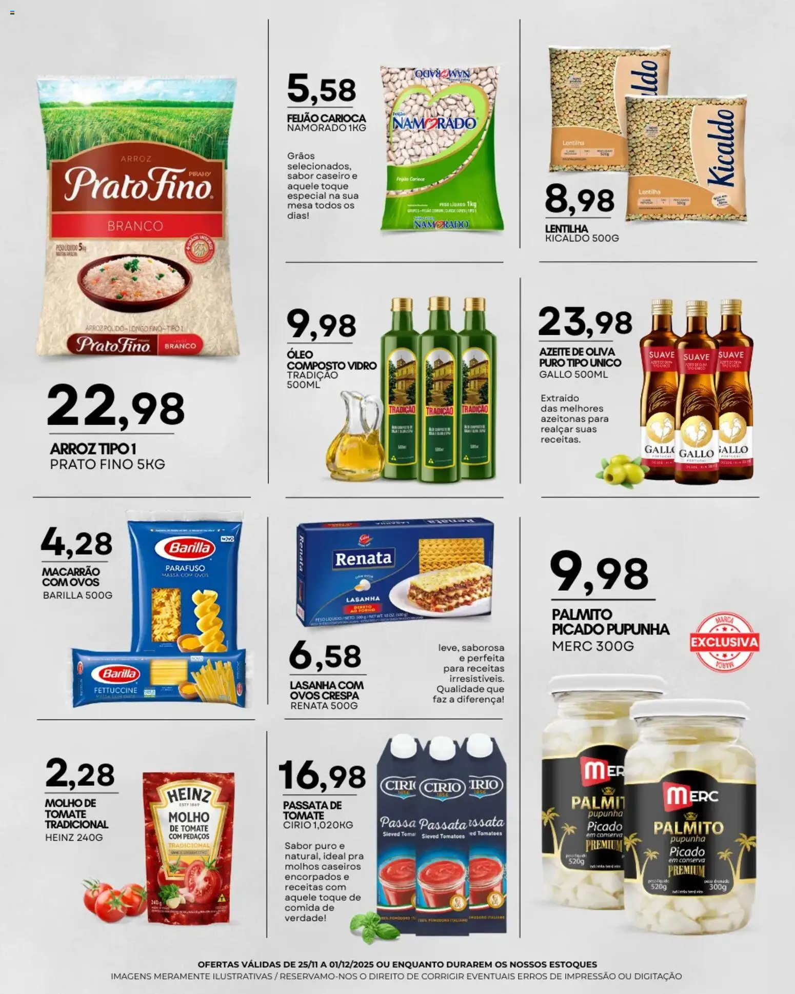 Mercadão Atacadista Folheto - válido de 25.11.2025 | Página: 5 | Produtos: Pupunha, Lentilha, Ovos, Macarrão