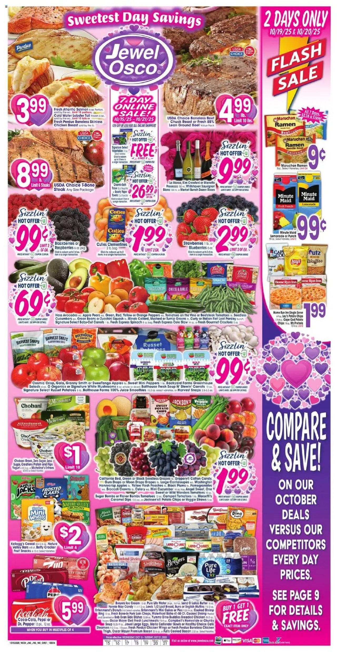 Jewel Osco Weekly Ad - IL - valid from 15.10.2025 | Page: 1 | Products: Ring, Cheese, Grapes, Case