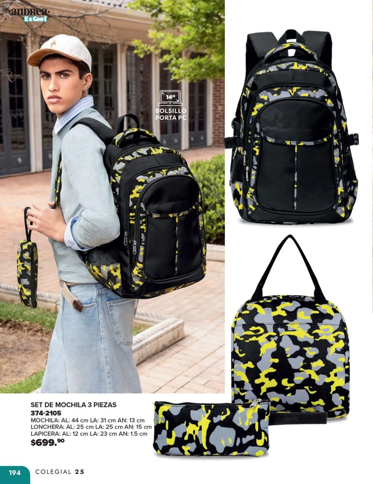 Nuevas ofertas de Andrea válidas en toda la República Mexicana desde el 25.05.2025. ¡Encuentra las mejores ofertas en Andrea catálogo Colegial ! | Página: 194 | Productos: Mochila