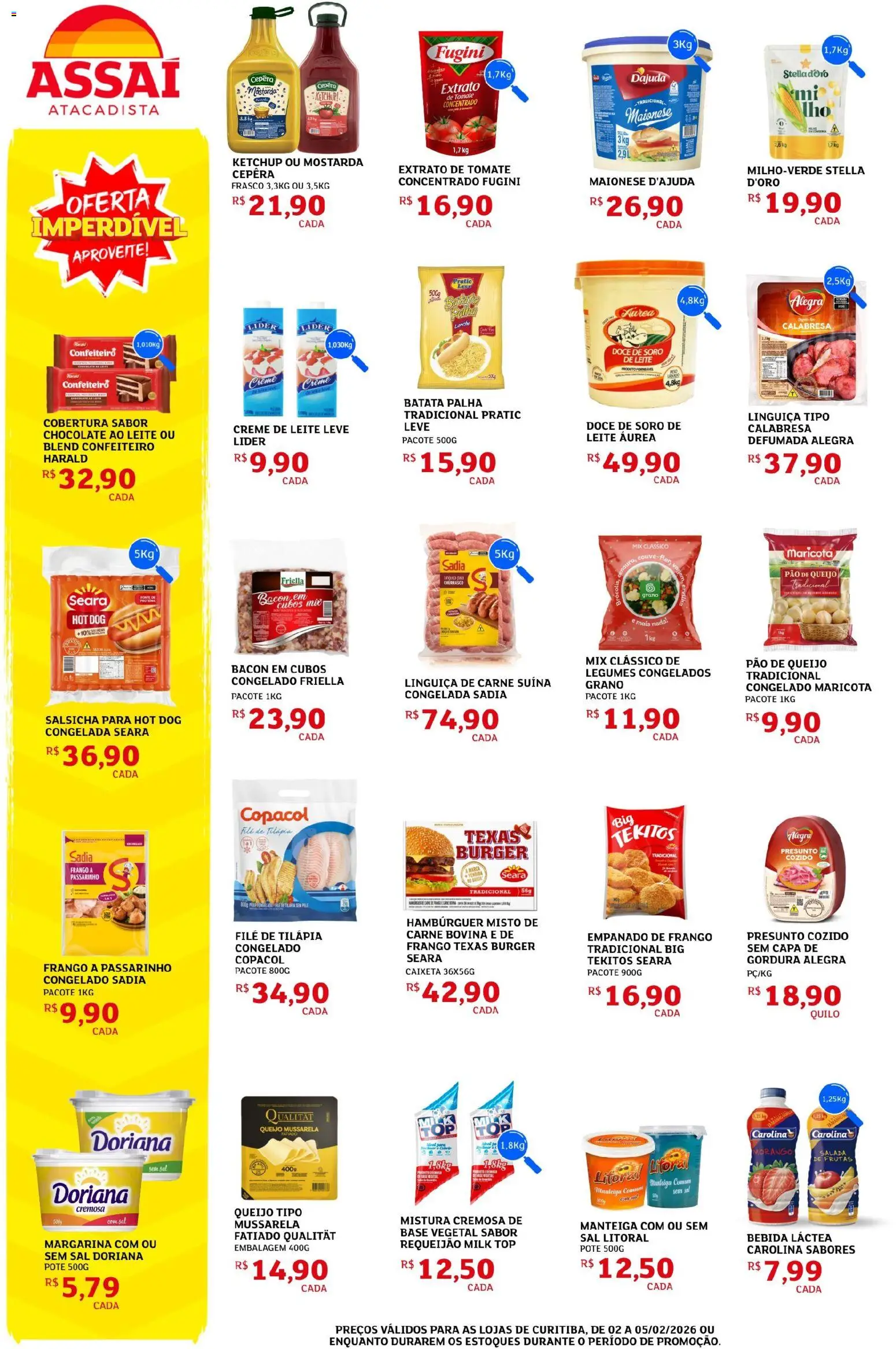 Assaí Atacadista Folheto - válido de 02.02.2026 | Página: 2 | Produtos: Leite, Creme, Bebida, Creme de leite
