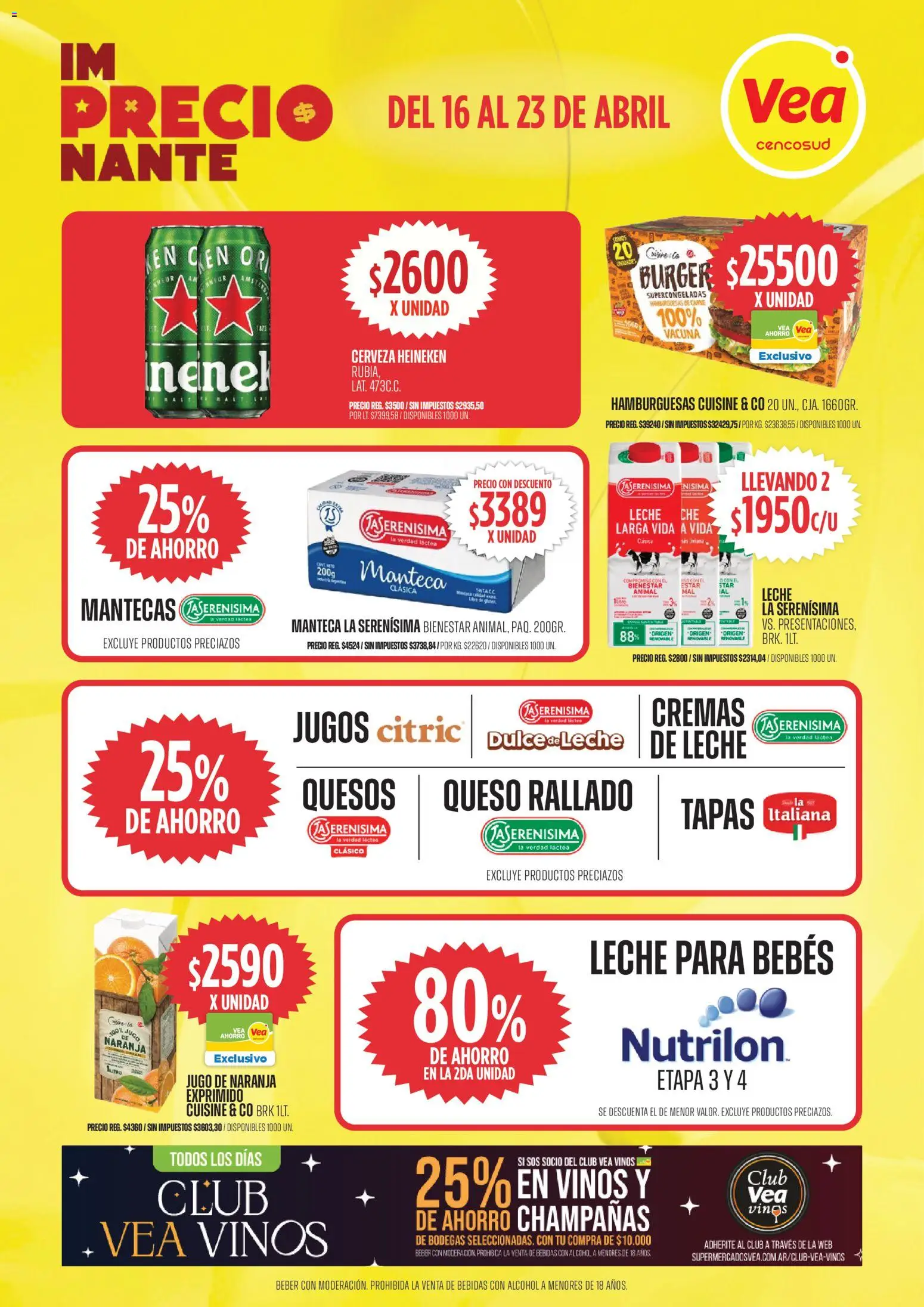 Vea ofertas │ válido desde el 16.04.2026 | Página: 5 | Productos: Leche, Manteca, Jugo, Cerveza