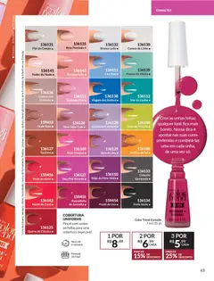 Avon - Campanha 04 - Pré-Visualização do folheto da loja Avon, válido de 18.02.2026 | Página: 63 | Produtos: Pêssego, Pincel, Leite, Bala