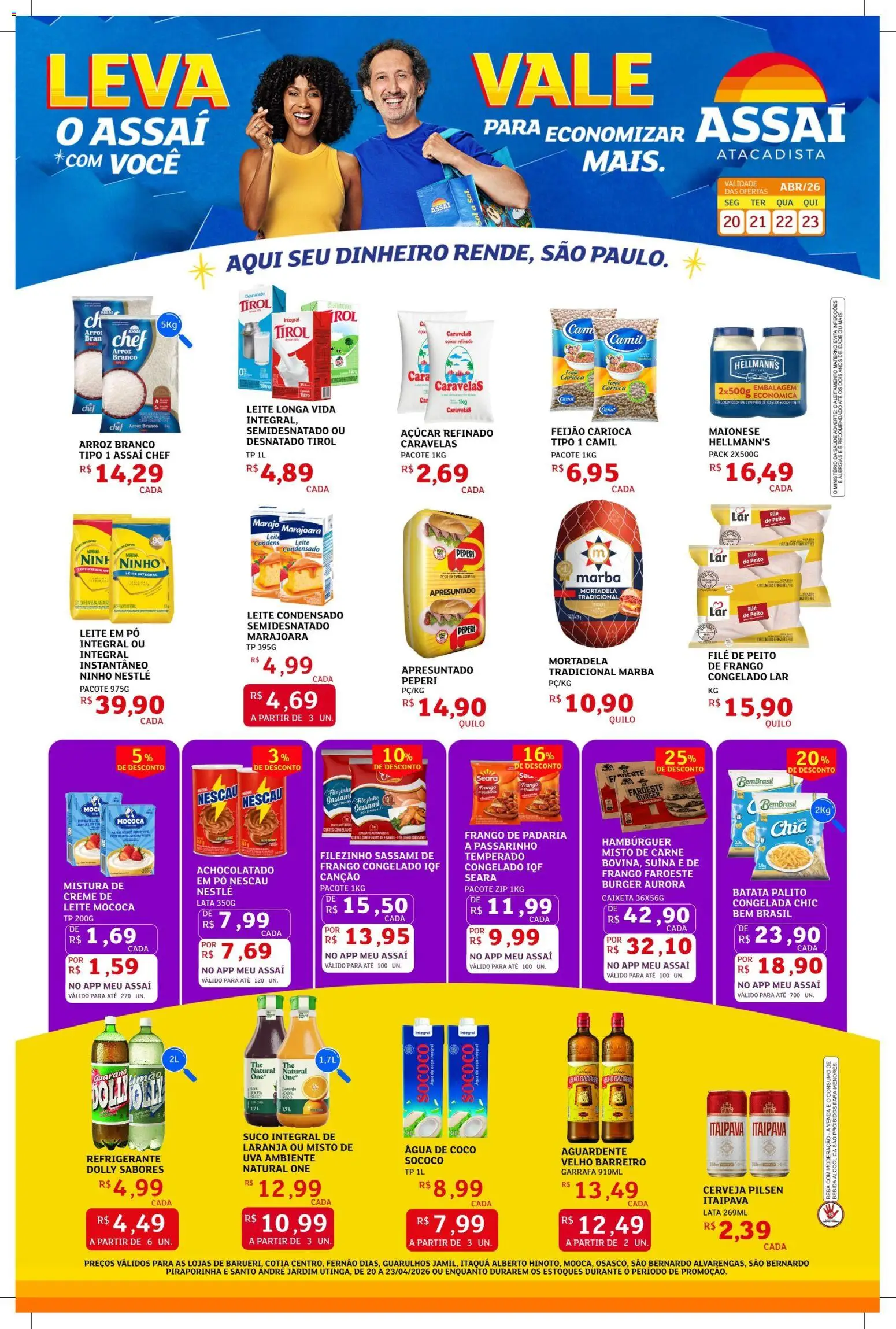 Assaí Atacadista Folheto - válido de 20.04.2026 | Página: 1 | Produtos: Creme, Refrigerante, Batata, Leite condensado