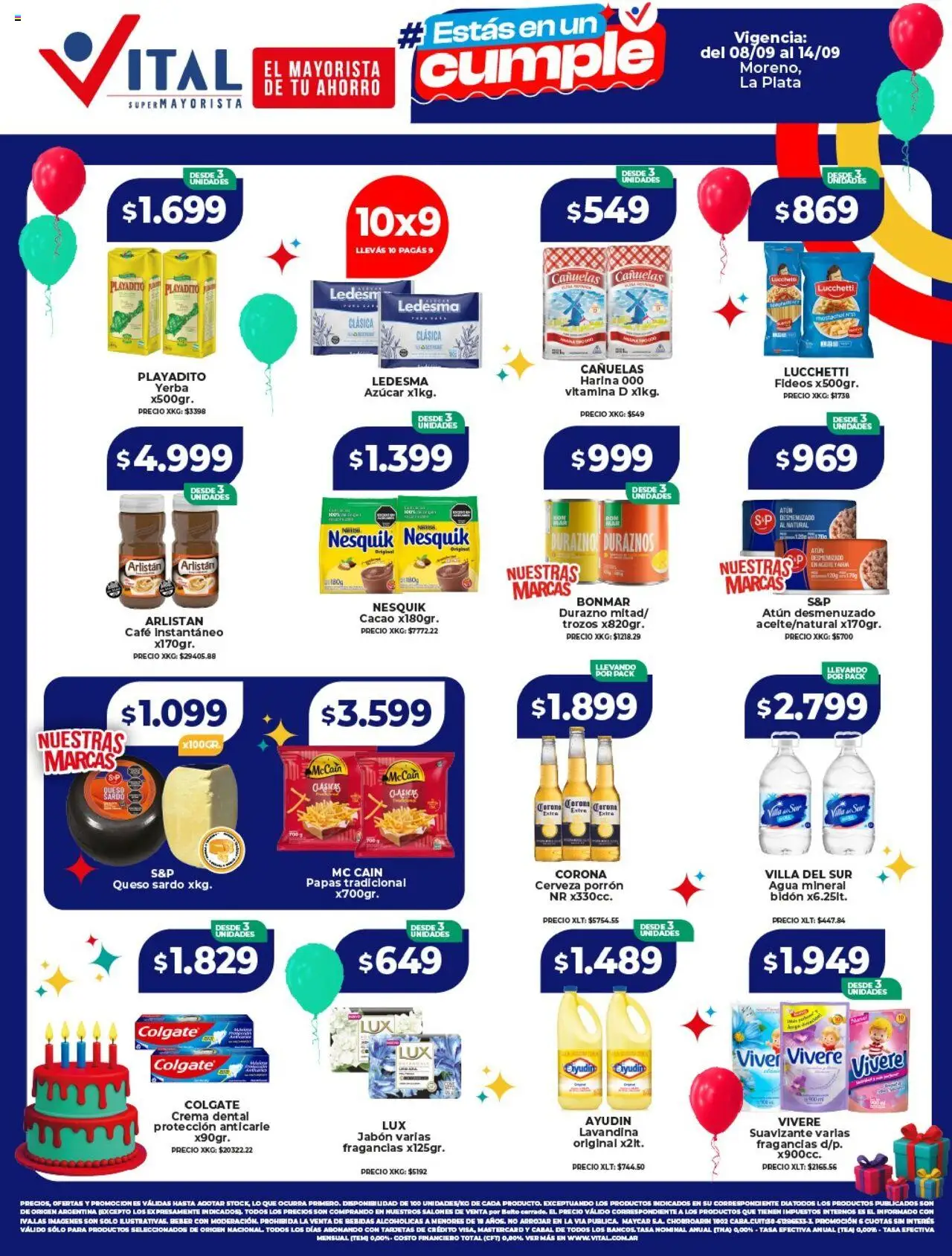 Vital ofertas - Moreno │ válido desde el 08.09.2025 | Página: 1 | Productos: Bidón, Azucar, Yerba, Crema