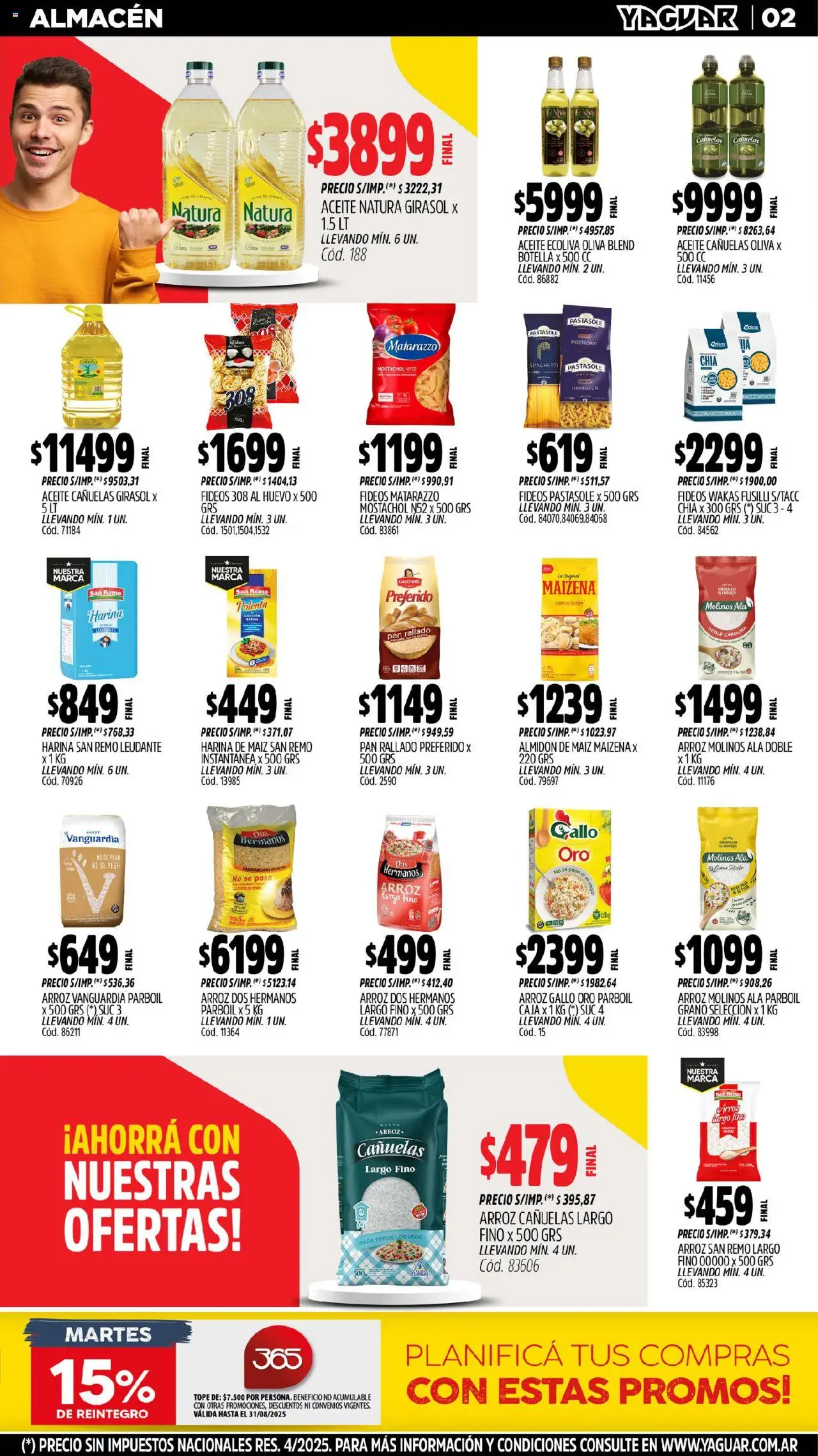 Yaguar catálogo │ válido desde el 18.08.2025 | Página: 2 | Productos: Vela, Caja, Aceite, Huevo