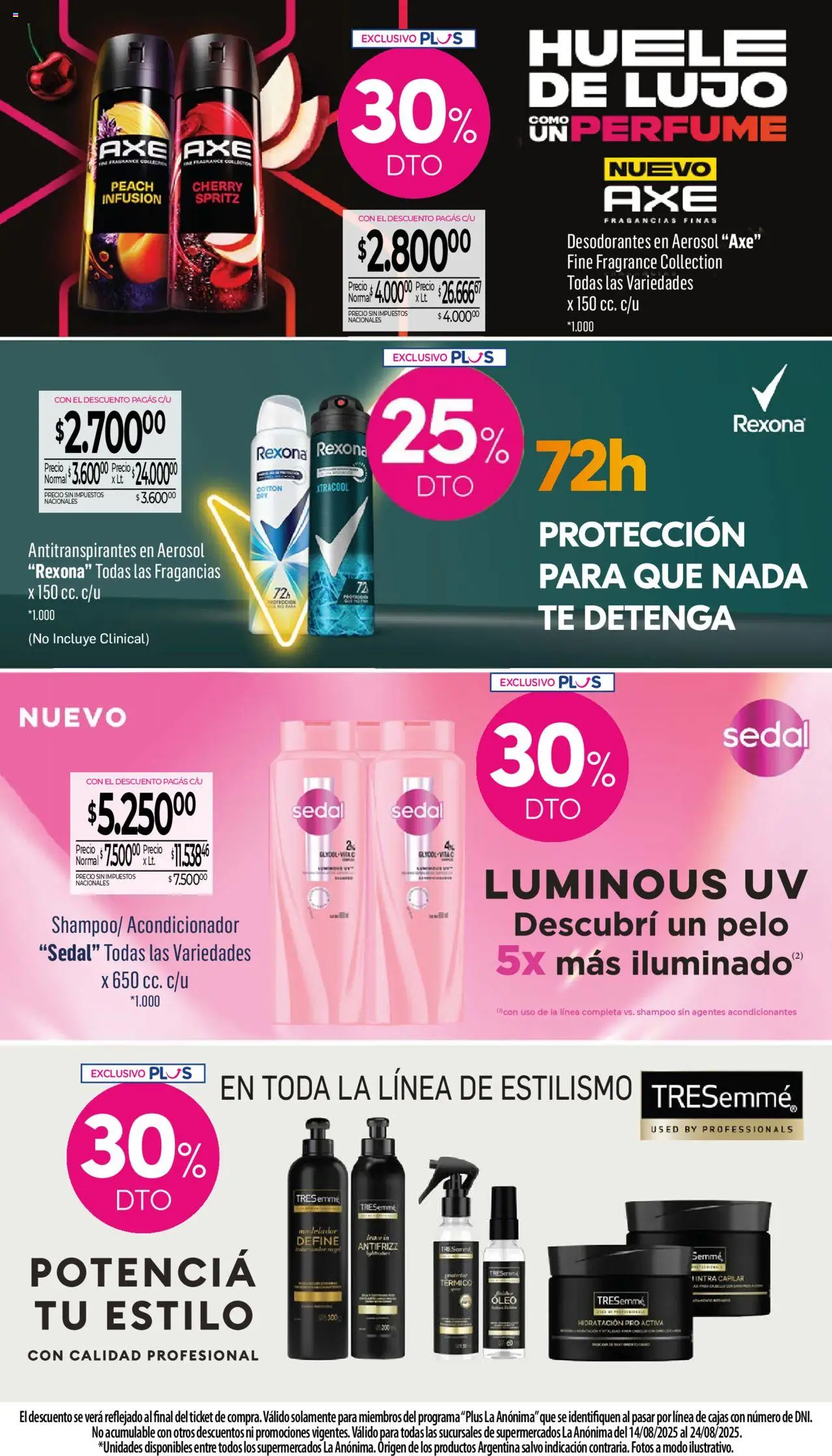 La Anonima - Insuperables - z5 │ válido desde el 14.08.2025 | Página: 25 | Productos: Pico, Shampoo, Acondicionador, Té