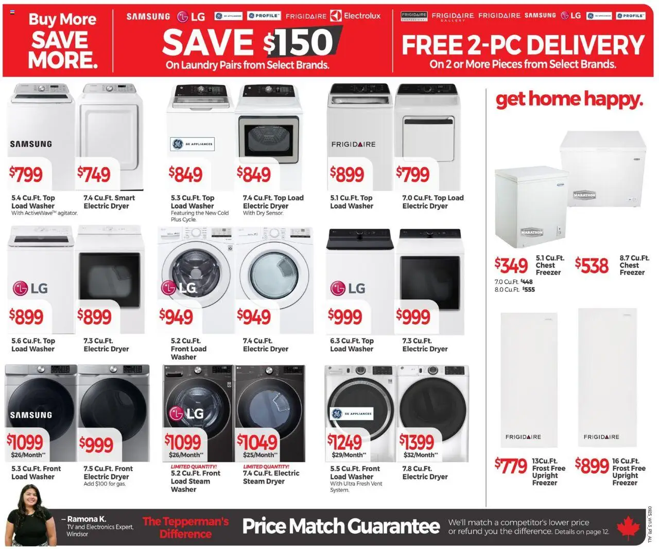Tepperman's flyer valid from 11.09.2025 | Page: 14 | Products: Tv, Freezer, Dryer