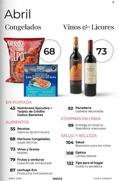 Vista previa de Costco Revista Abril 2026, nuevo folleto de la tienda, válido en México a partir del 01.04.2026 | Página: 5 | Productos: Papa, Lentes, Lechuga, Panadería