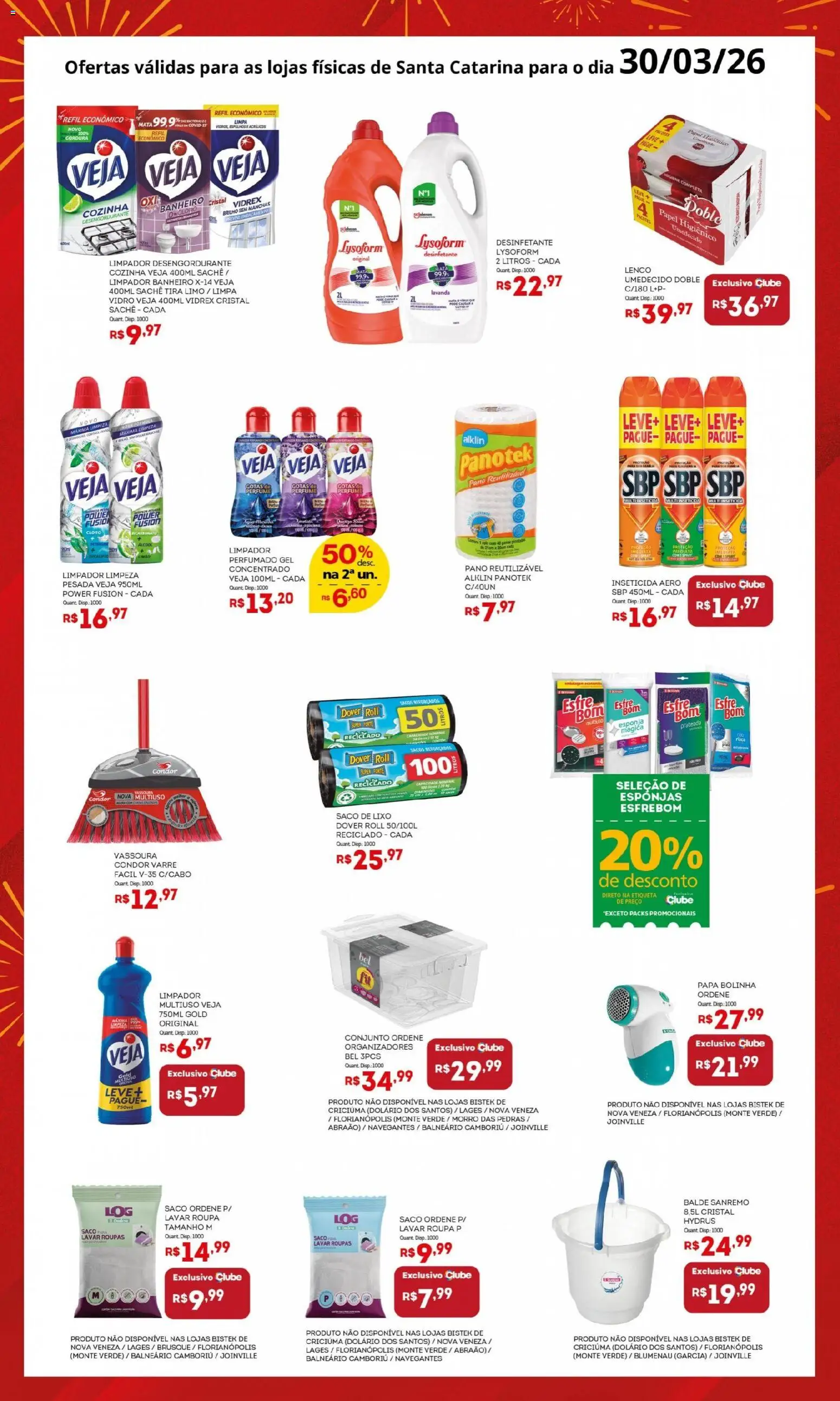 Bistek Supermercados Folheto - válido de 30.03.2026 | Página: 3 | Produtos: Esponja, Rolo, Lenço, Balde