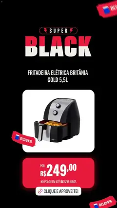 Casas Bahia Black Friday - Pré-Visualização do folheto da loja Casas Bahia, válido de 02.12.2025 | Página: 3 | Produtos: Fritadeira elétrica