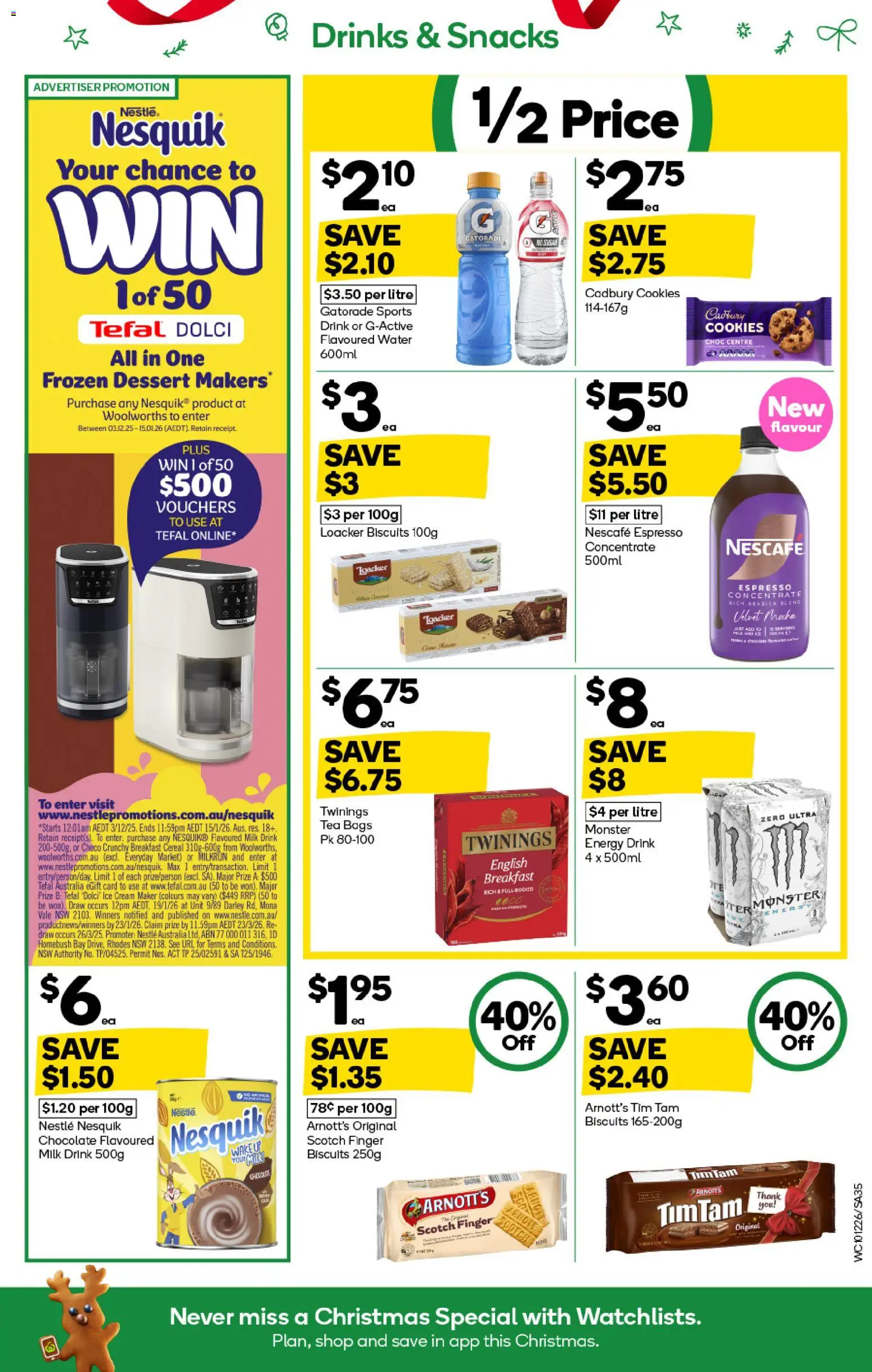 Woolworths catalogue - valid from 10.12.2025 | Page: 35 | Products: Chocolate, Tea, Cereal, Nescafe