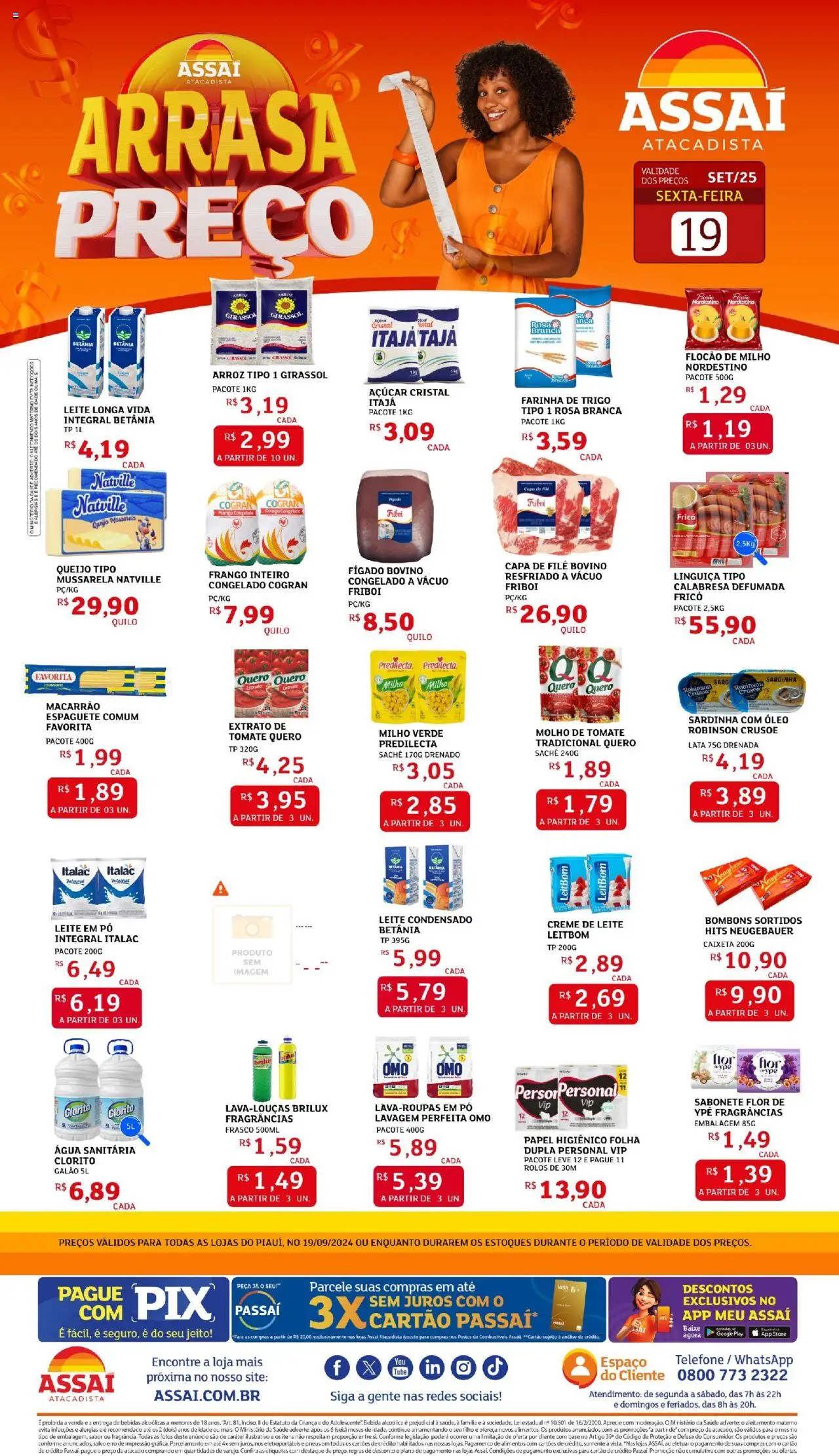 Assaí Atacadista Folheto - válido de 19.09.2025 | Página: 1 | Produtos: Neugebauer, Base, Sabonete, Mussarela