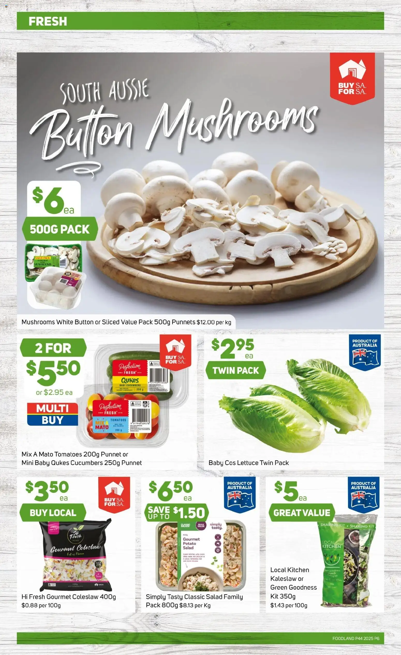 Foodland catalogue - valid from 29.09.2025 | Page: 6 | Products: Lettuce, Tomatoes, Cucumbers, Salad