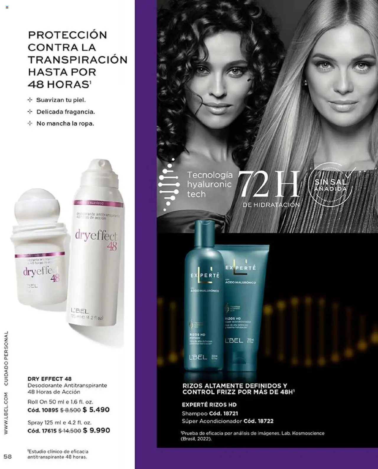 Catálogo L'Bel Campaña 13 │ válido desde el 29.07.2025 | Página: 58 | Productos: Sal, Desodorante, Antitranspirante, Shampoo