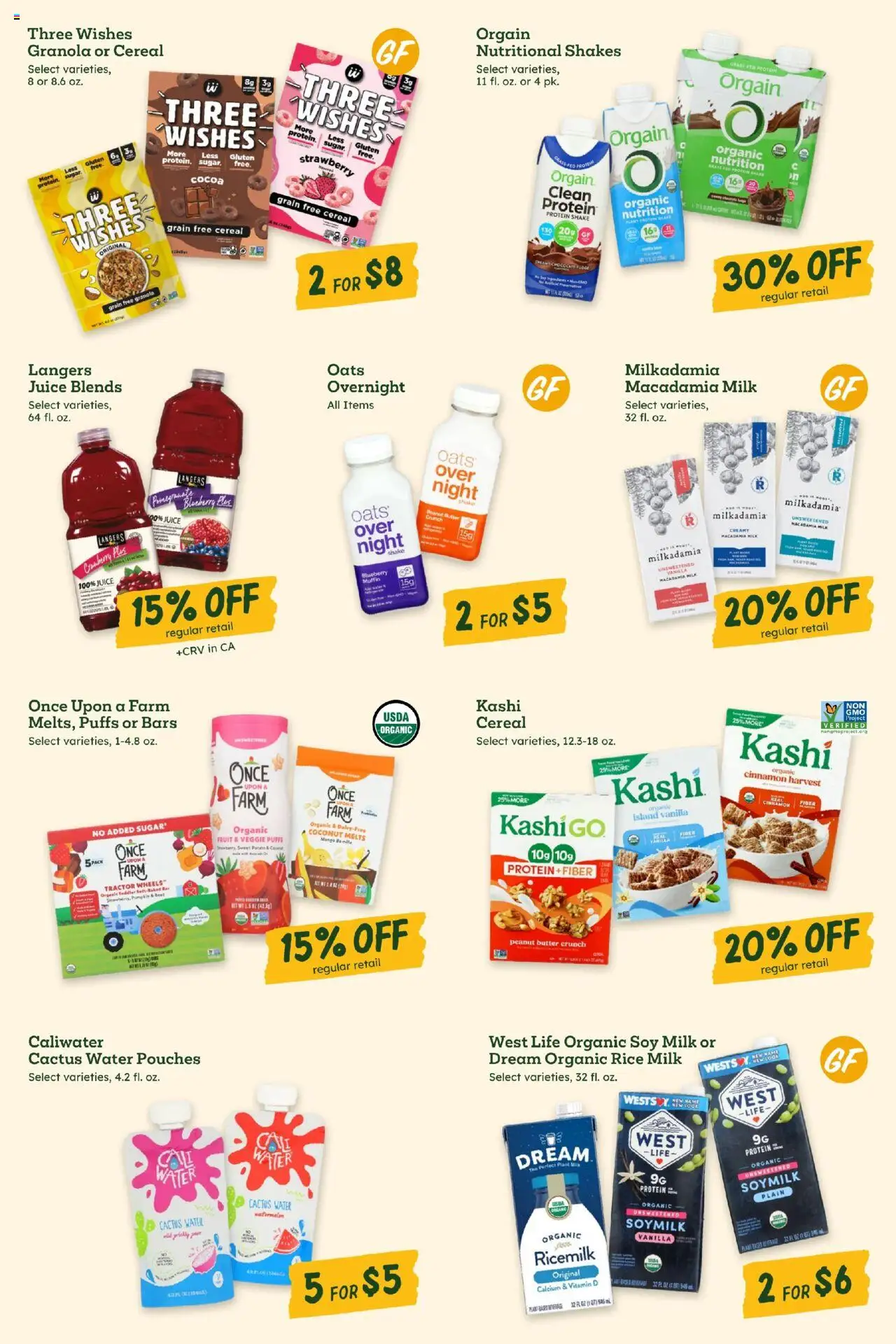 Sprouts Monthly Ad - valid from 31.07.2025 | Page: 8 | Products: Chocolate, Juice, Water, Muffin